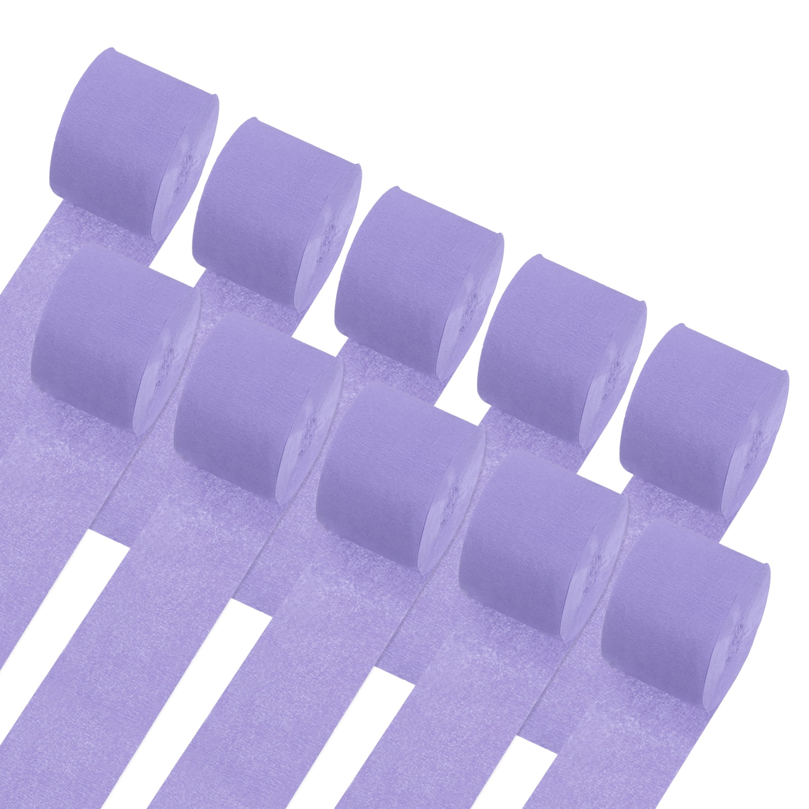 Unique Bargains 10Pcs Crepe Paper Streamers for Party Light Purple 1.8in x 82ft