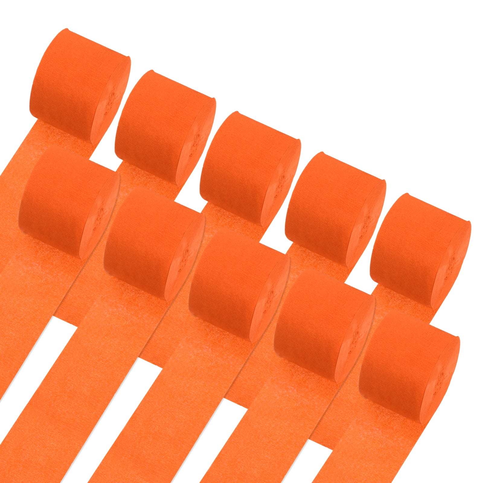 Unique Bargains 10Pcs Crepe Paper Streamers for Party Orange 1.8in x 82ft