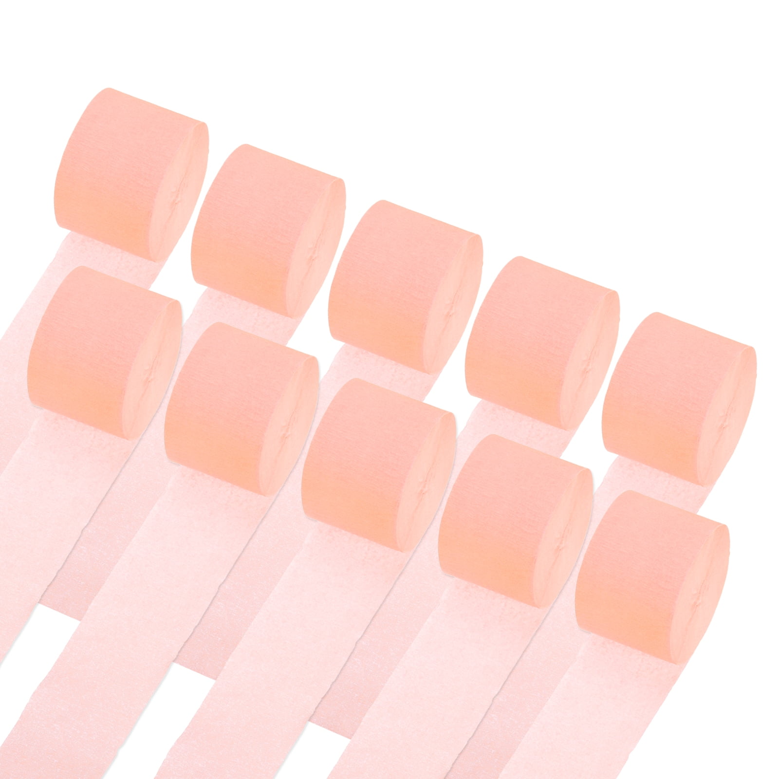 Unique Bargains 10Pcs Crepe Paper Streamers for Party Peach Color 1.8in x 82ft