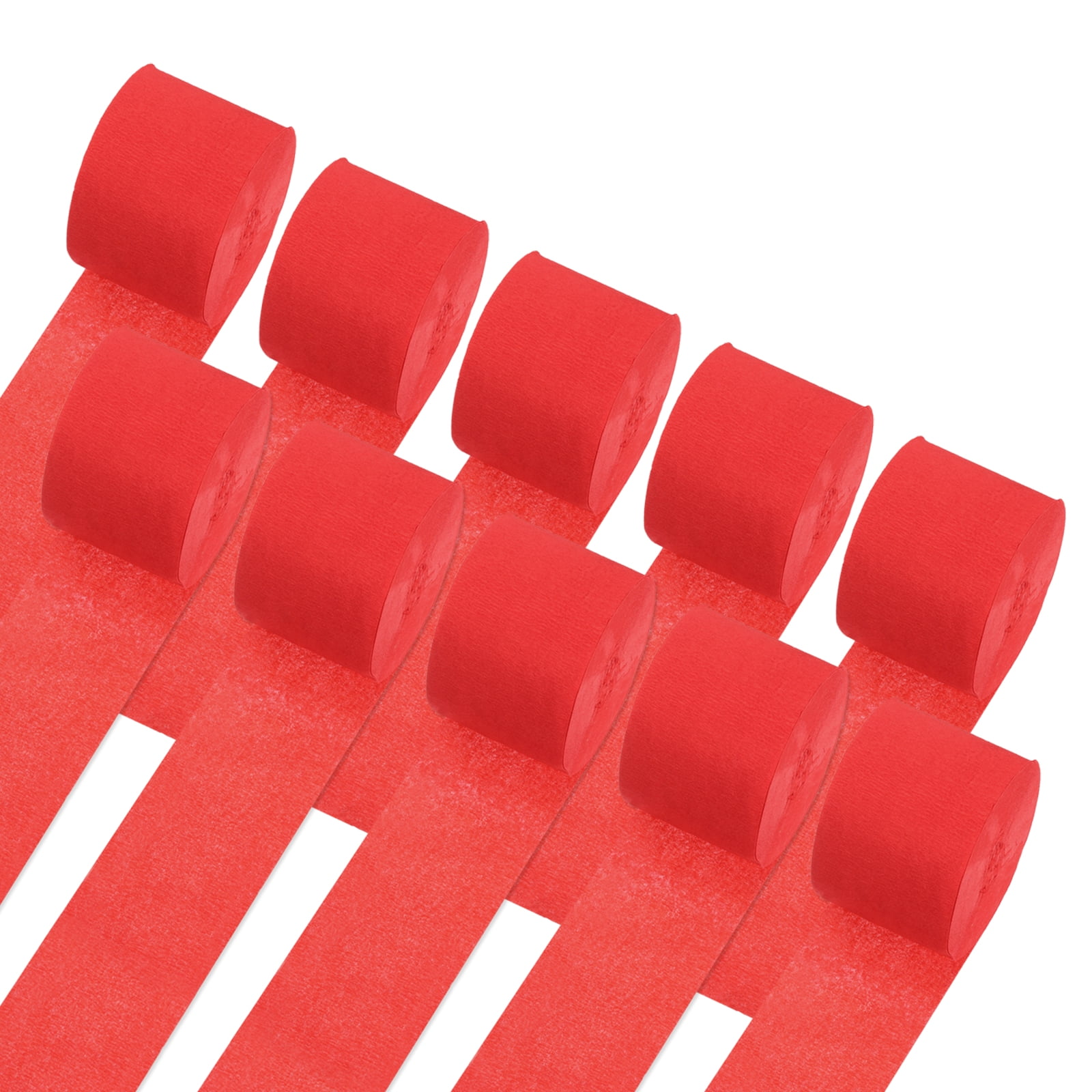 Unique Bargains 10Pcs Crepe Paper Streamers for Party Red 1.8in x 82ft