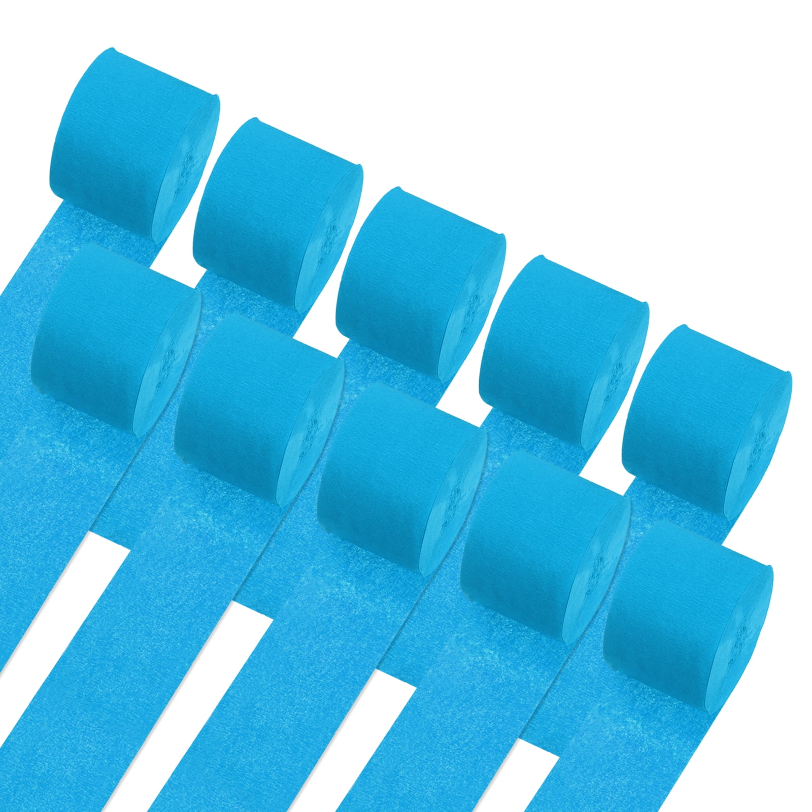 Unique Bargains 10Pcs Crepe Paper Streamers for Party Sky Blue 1.8in x 82ft