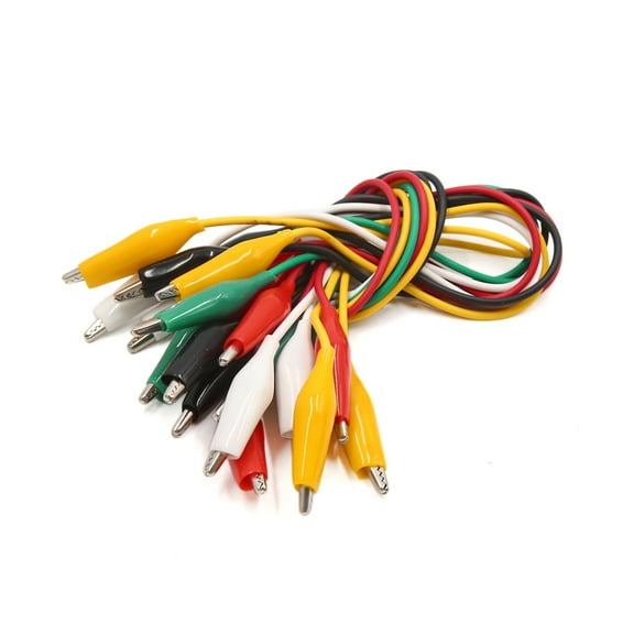 Unique Bargains 10Pcs Double-ended Alligator Clip Cable Electrical Jumper Testing Wire for Car