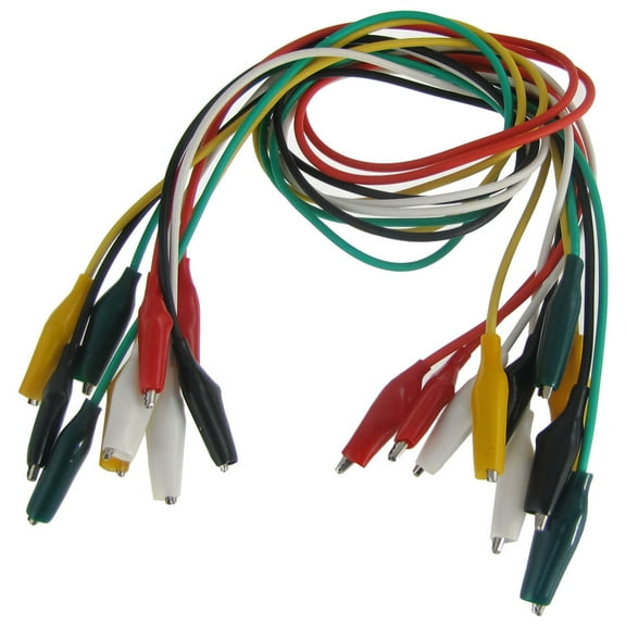 10Pcs Double-ended Test Alligator Crocodile Clip Jumper Wire 45cm