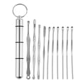 thumbnail image 1 of Unique Bargains 10Pcs Earwax Cleaning Tool Kit Portable Stainless Steel Silver Tone, 1 of 7