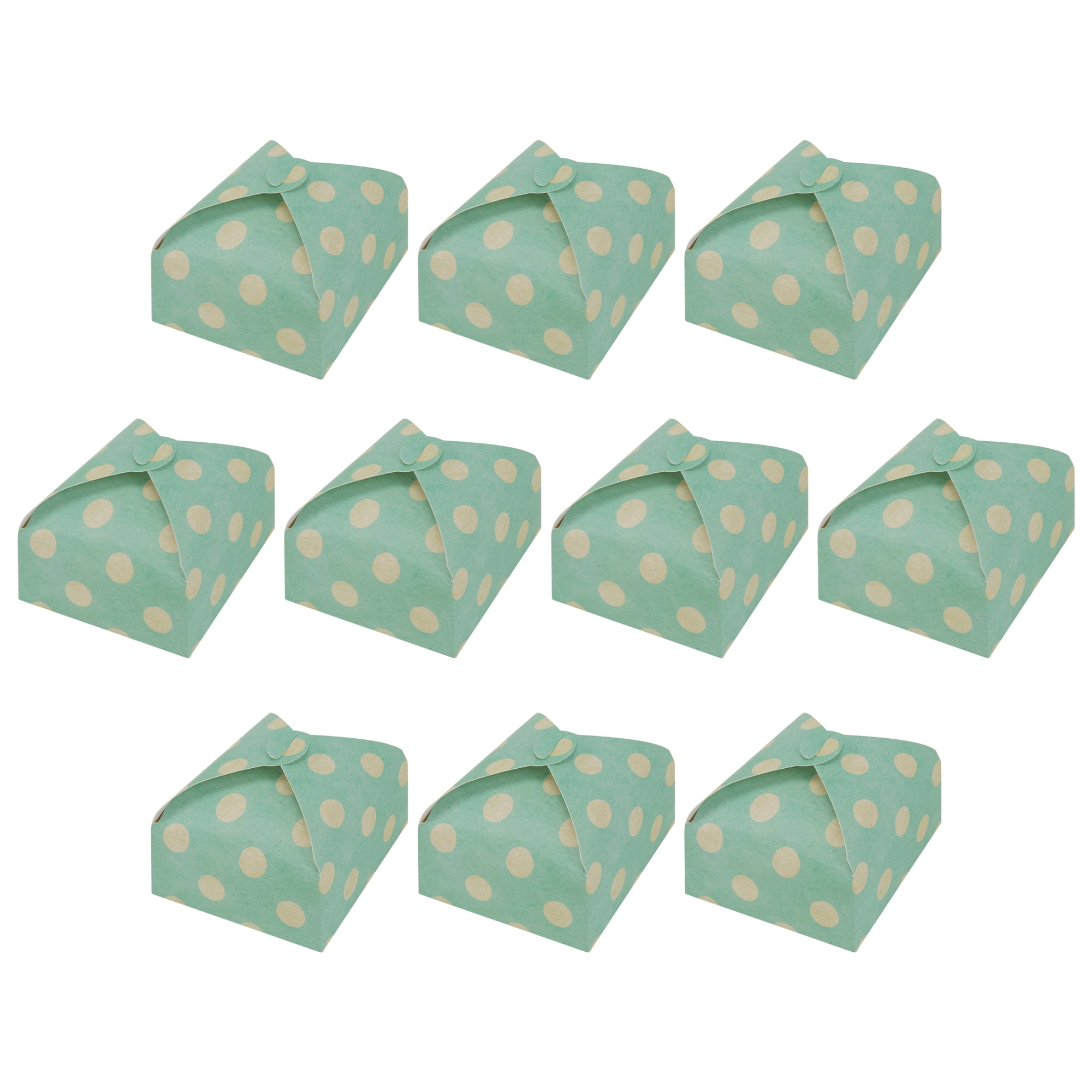 Unique Bargains 10Pcs Elegant Tiny Empty Square Treats Box Blue 3"x3"x1.4"