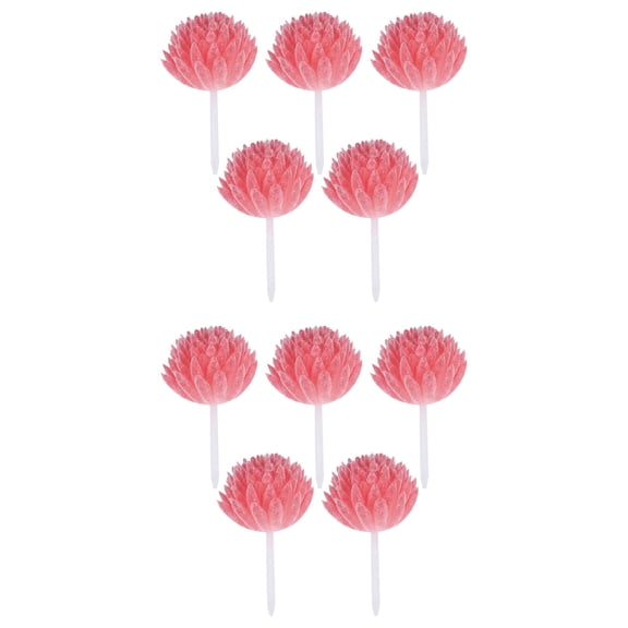 Unique Bargains 10Pcs Flocked Artificial Succulents 2.8" Deep Pink