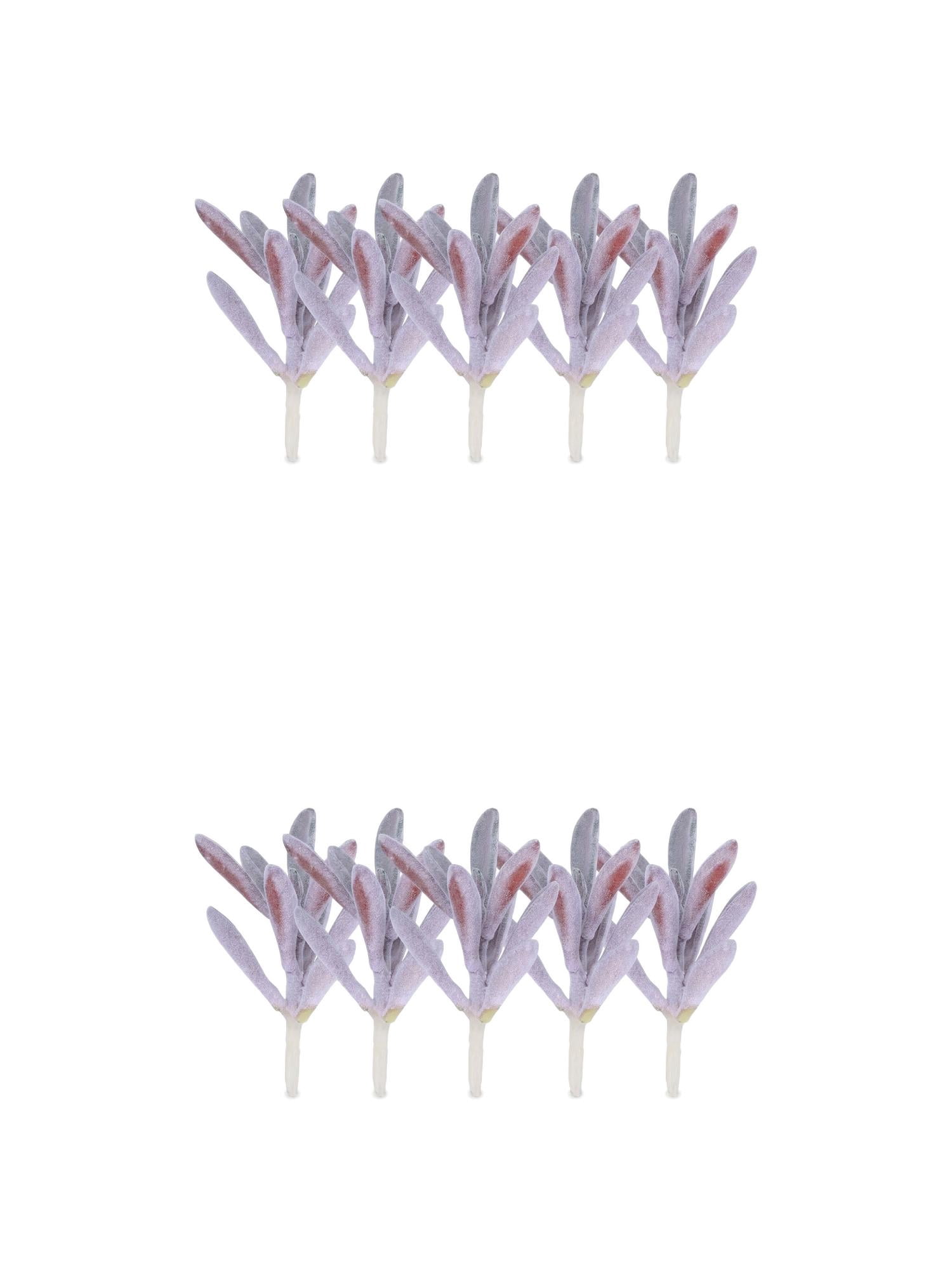 Unique Bargains 10Pcs Flocked Artificial Succulents Peperomia 3.5" Peperomia Purple