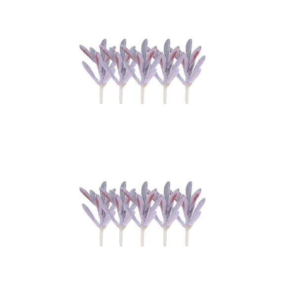 Unique Bargains 10Pcs Flocked Artificial Succulents Peperomia 3.5" Peperomia Purple