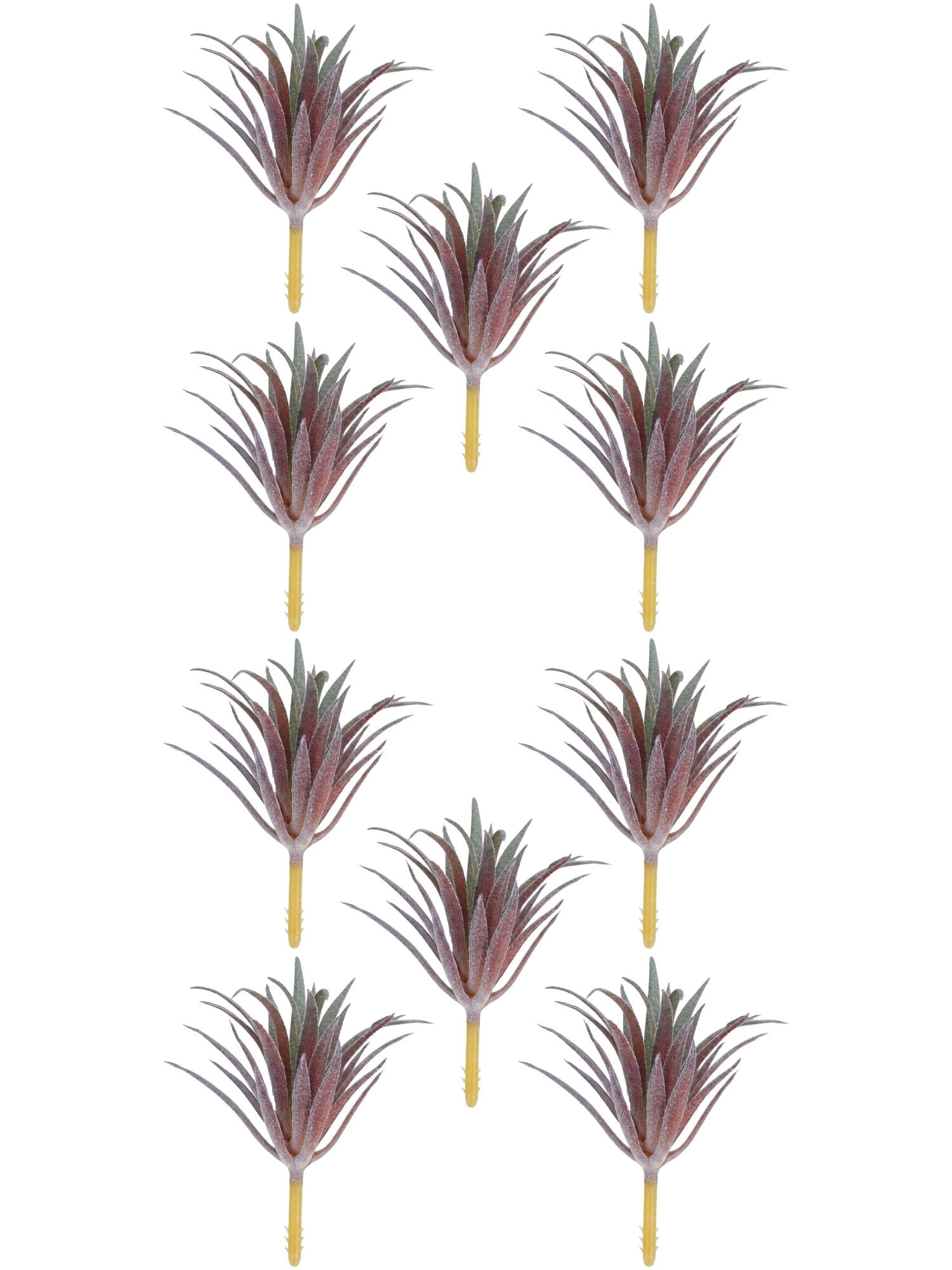 Unique Bargains 10Pcs Flocked Artificial Sword Grass 3.7" Light Purple