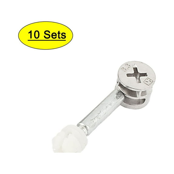 Unique Bargains 10Pcs Furniture Connector Cam Fittings Pre-inserted Nuts Dowels Sets