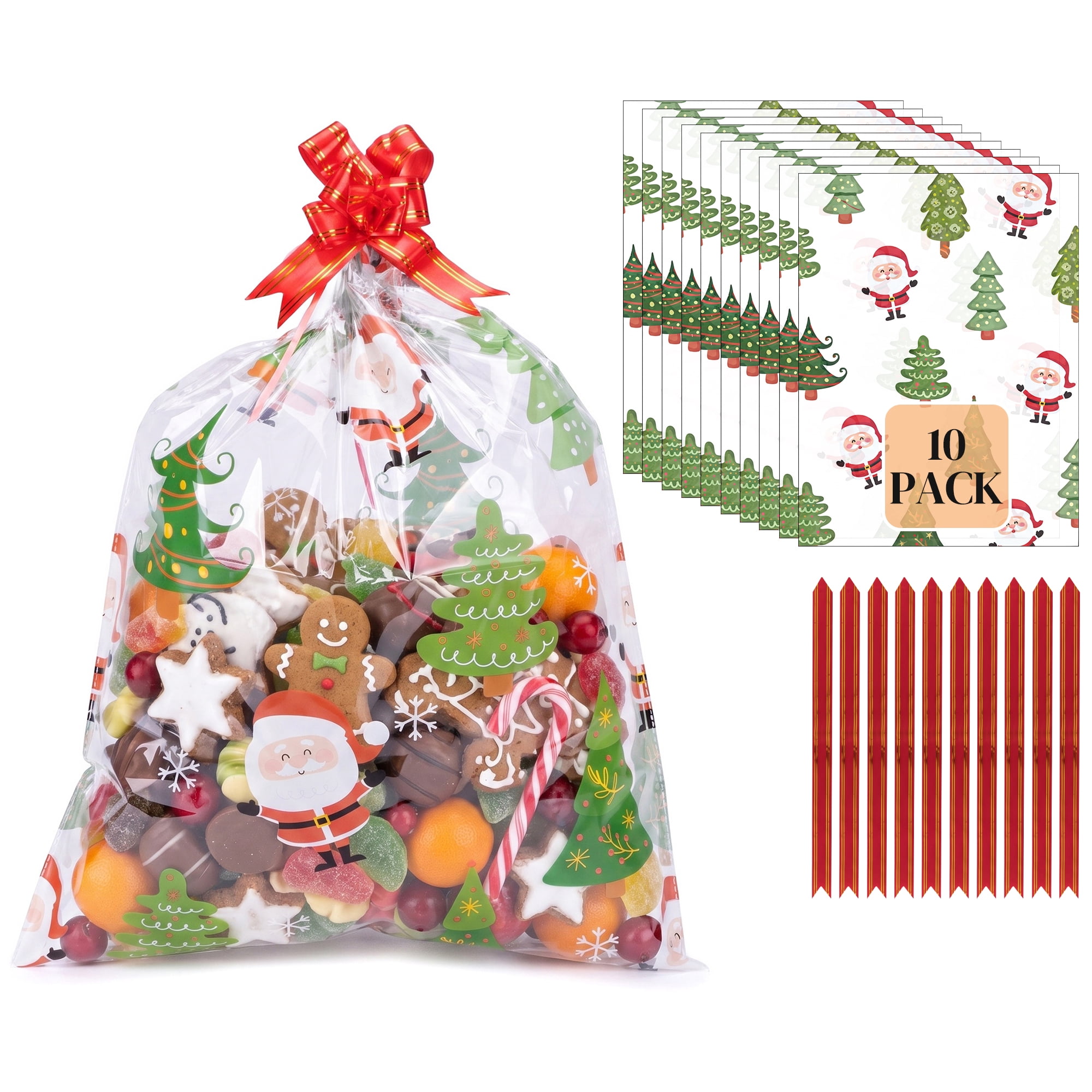 Unique Bargains 10Pcs Gift Bags for Present Packaging Old Man Pattern 17.7" x 23.6"