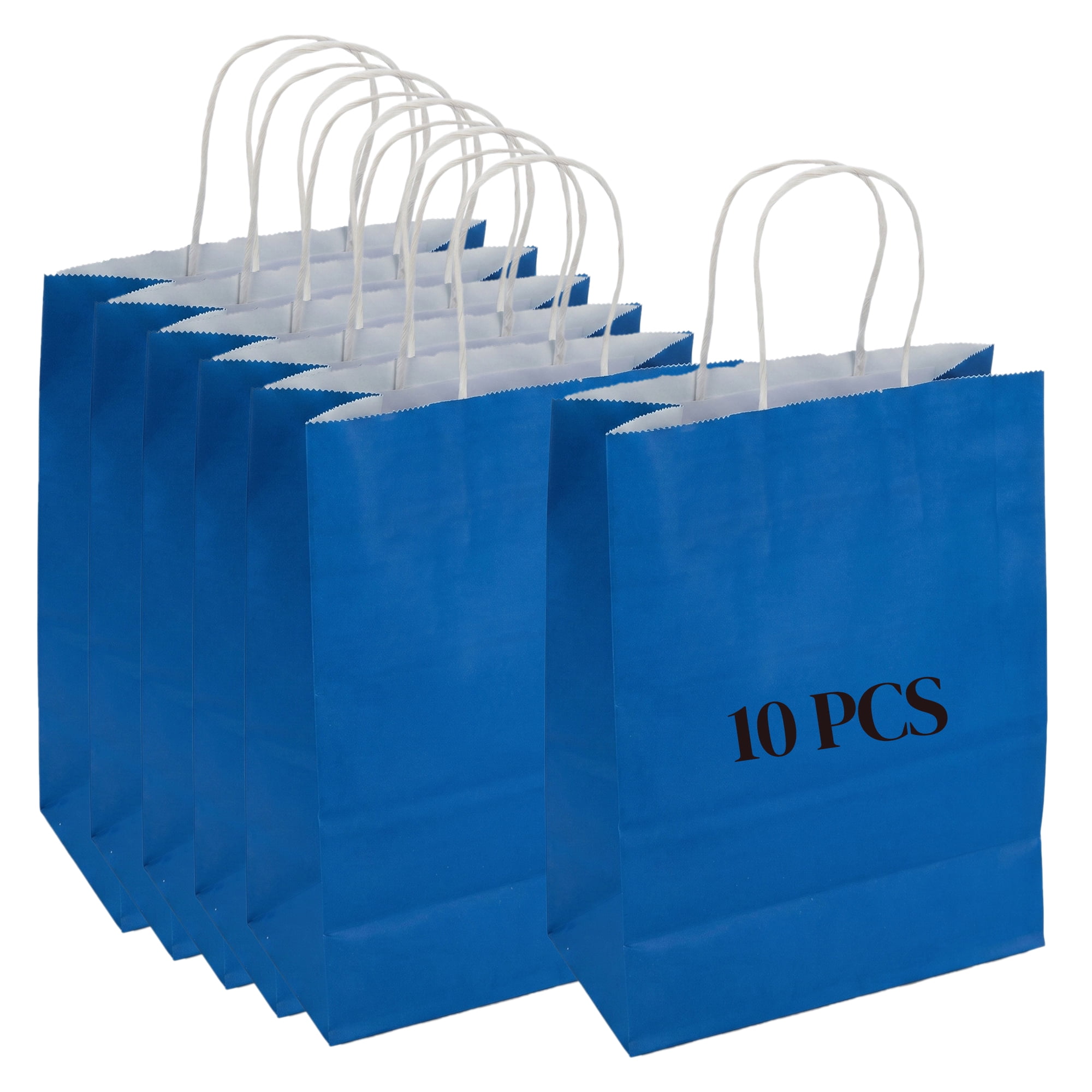Unique Bargains 10Pcs Heavyweight Gift Bags with Handles Royal Blue 8.3" x 4.3" x 10.6"