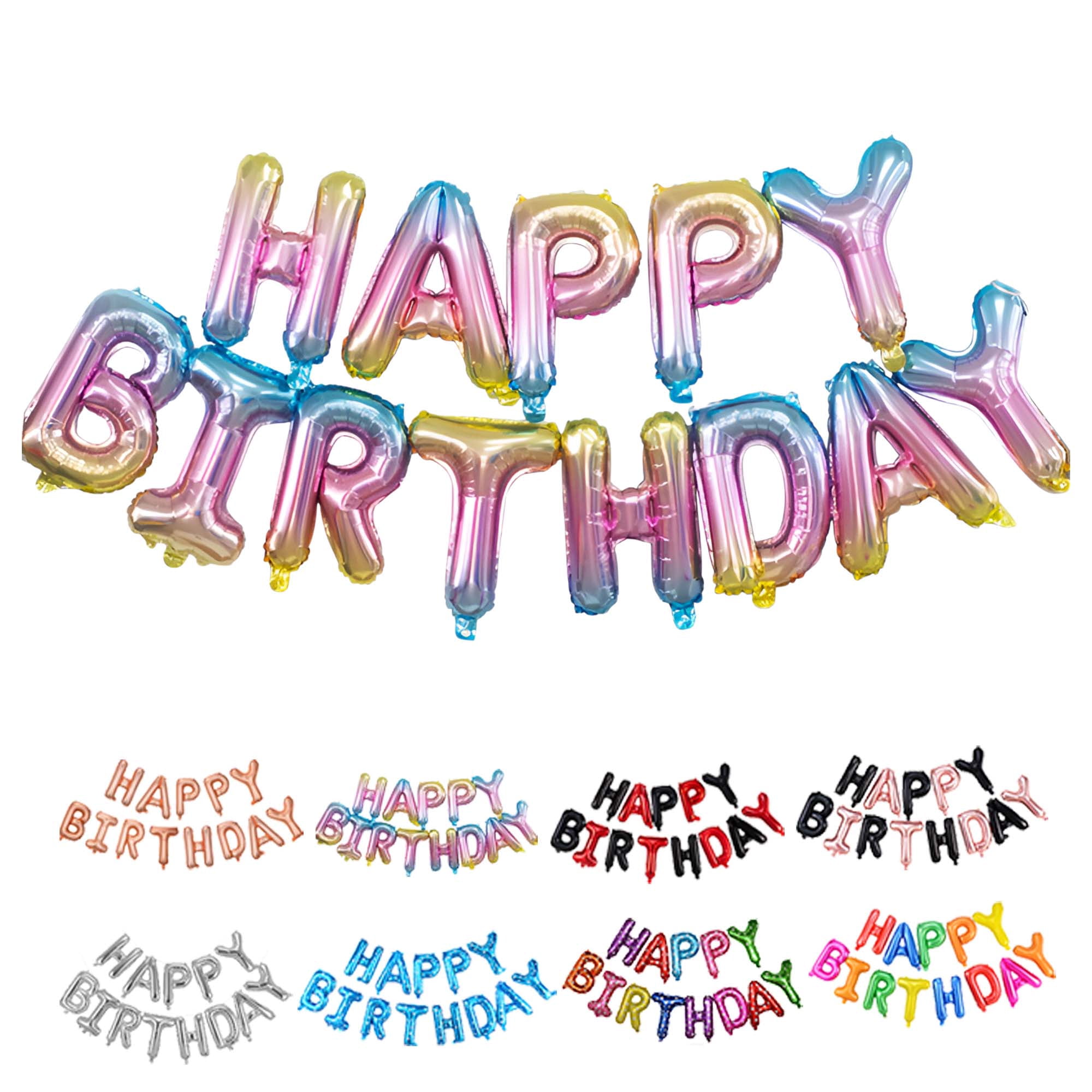 Unique Bargains 10Pcs Helium Balloons with Ribbon Gradient Color