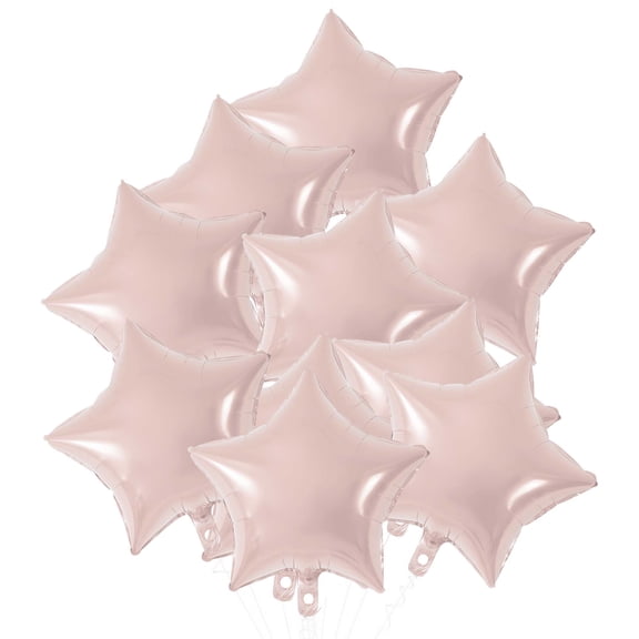 Unique Bargains 10Pcs Helium Balloons with Ribbon Star Pattern Light Pink
