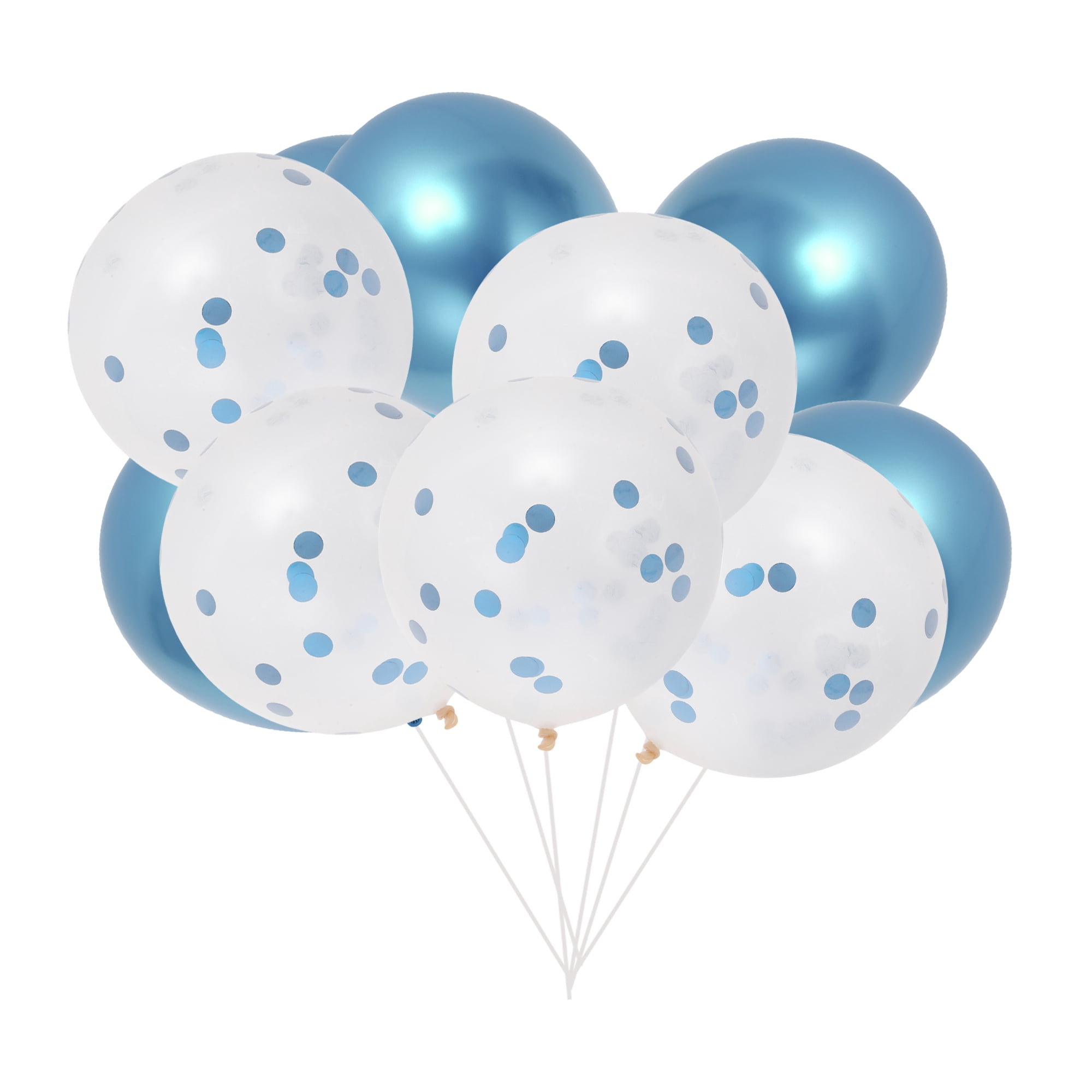 Unique Bargains 10Pcs Latex Party 12inchch Round Helium Balloons Blue