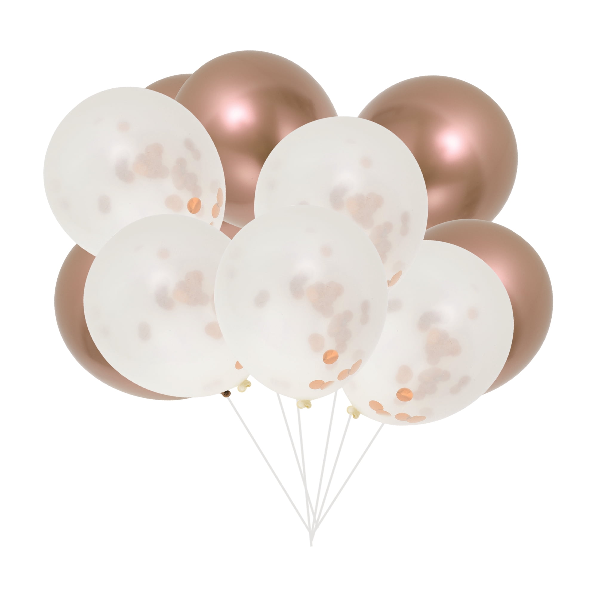 Unique Bargains 10Pcs Latex Party 12inchch Round Helium Balloons Rose Gold