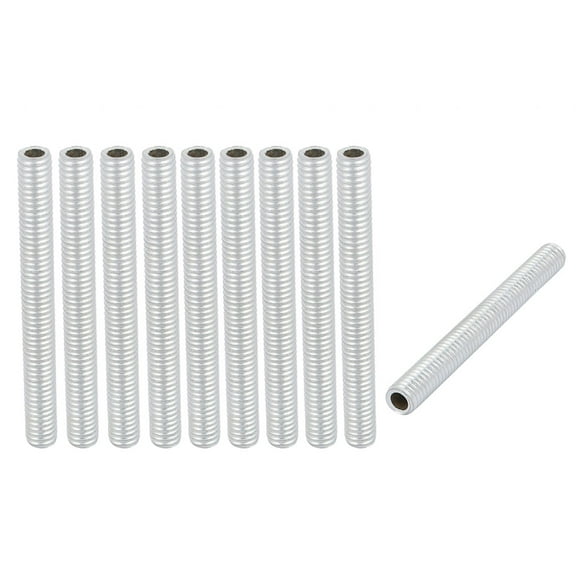 Unique Bargains 10Pcs M6 1mm Pitch Threaded Zinc Plated Pipe Nipple Lamp Parts 55mm Long
