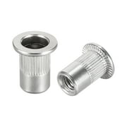 Unique Bargains 10Pcs M6 304 Stainless Steel Rivet Nuts Flat Head Insert