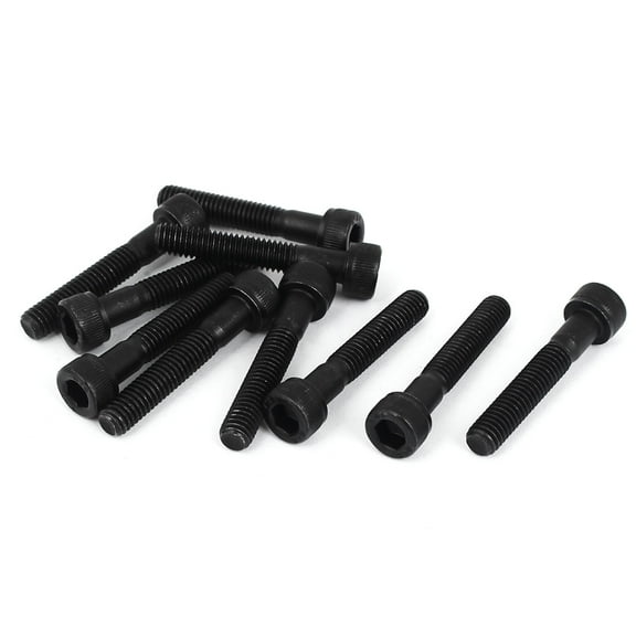 Unique Bargains 10Pcs M6 x 35mm 12.9 Alloy Steel Cap Point Hexagon Key Screws Bolts