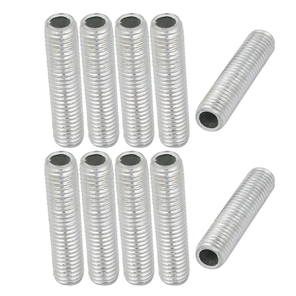 Unique Bargains 10Pcs Metric M7 1mm Pitch Thread Zinc Plated Pipe Nipple Lamp Parts 30mm Lenght