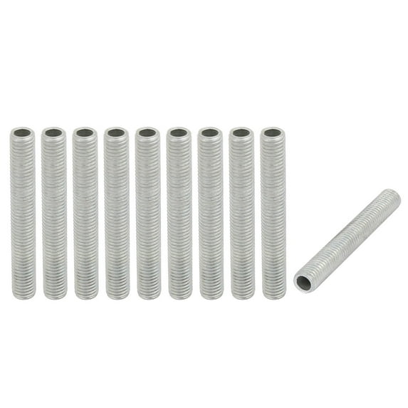 Unique Bargains 10Pcs Metric M7 1mm Pitch Thread Zinc Plated Pipe Nipple Lamp Parts 50mm Lenght