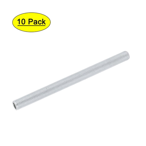 Unique Bargains 10Pcs Metric M8 1mm Pitch Thread Zinc Plated Pipe Nipple Lamp Parts 100mm Lenght