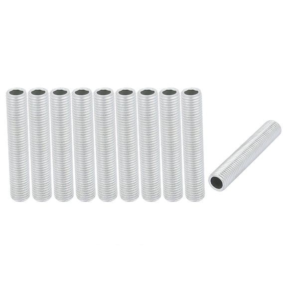Unique Bargains 10Pcs Metric M8 1mm Pitch Thread Zinc Plated Pipe Nipple Lamp Parts 45mm Lenght