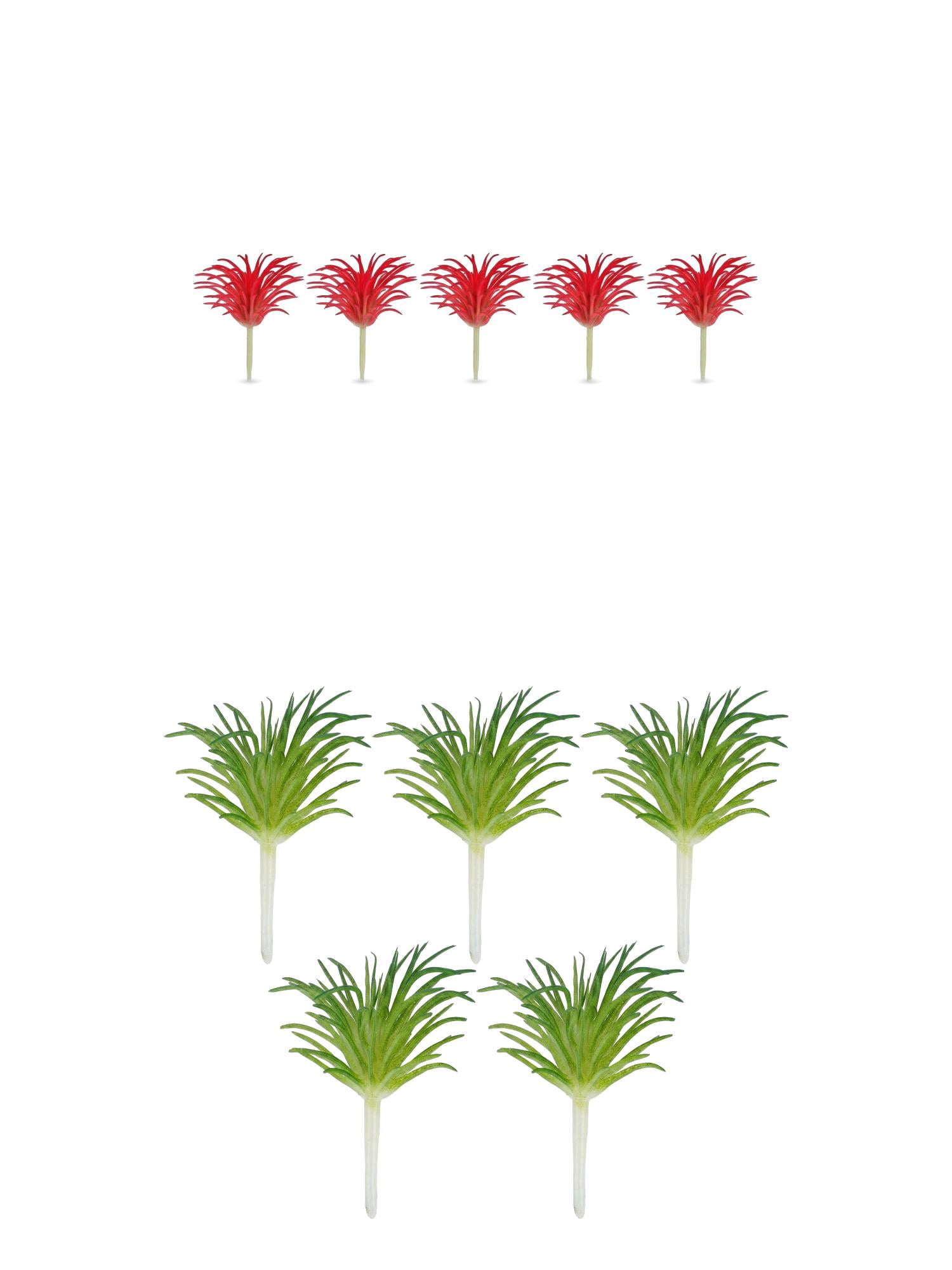 Unique Bargains 10Pcs Mini Artificial Air Plants 2.8" Yellow Green Pink