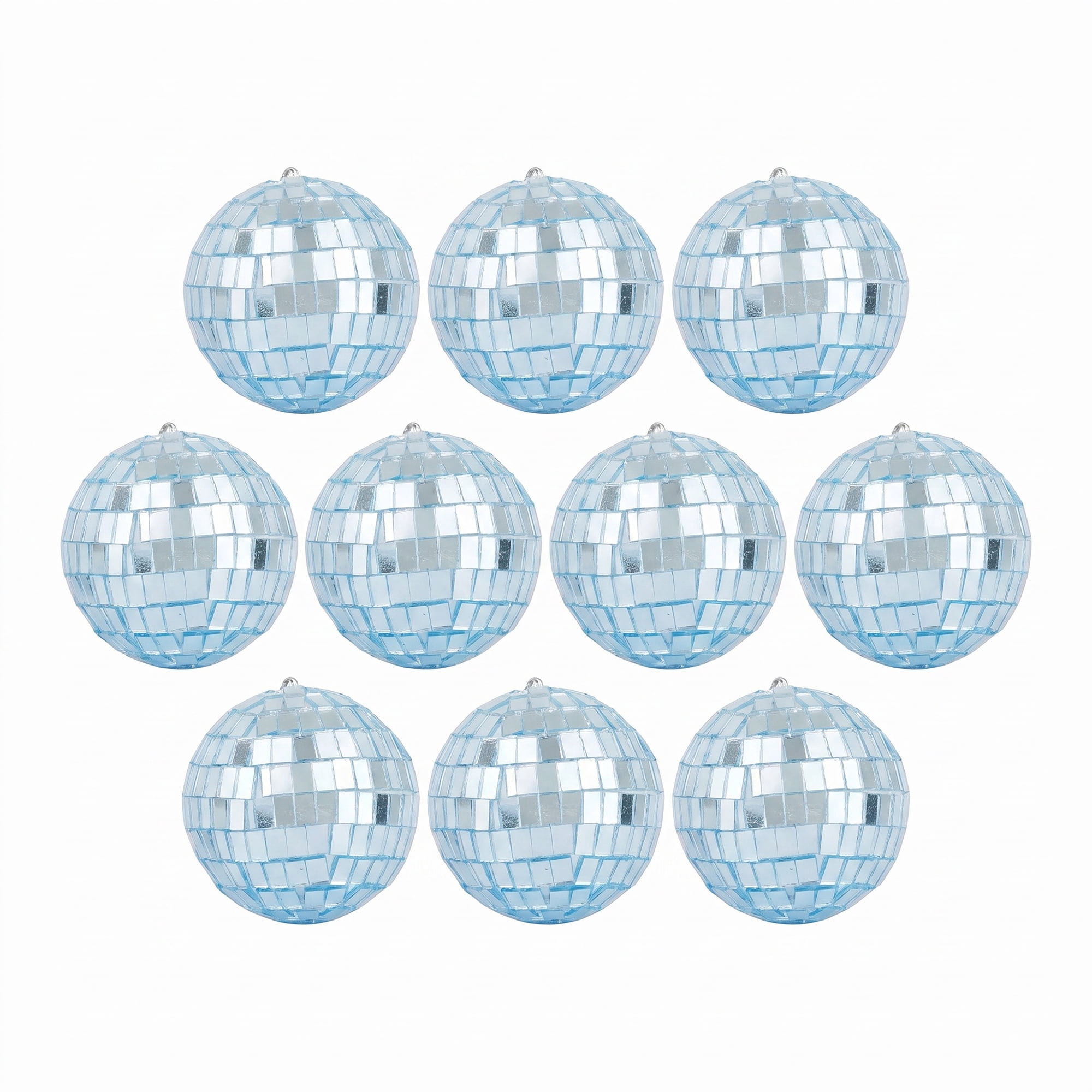 Unique Bargains 10Pcs Mirror Disco Balls for Hanging Sphere Orbs Blue 1.6"x1.6"x1.6"
