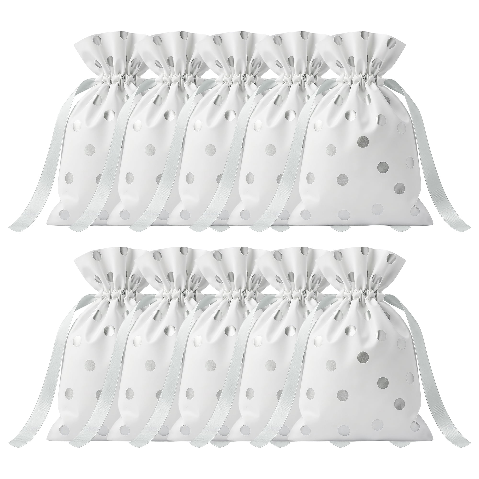 Unique Bargains 10Pcs Multi-Purpose Waterproof Gift Bags with Handles Gray 4.7" x 6.7"