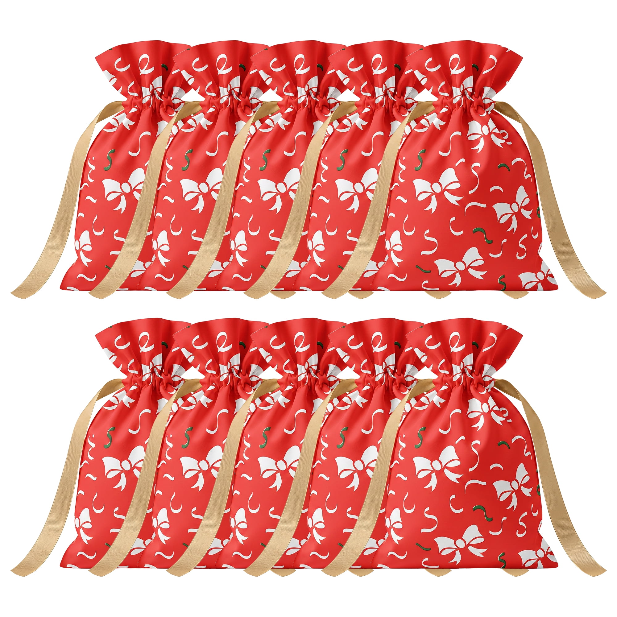 Unique Bargains 10Pcs Multi-Purpose Waterproof Gift Bags with Handles Red 4.7" x 6.7"