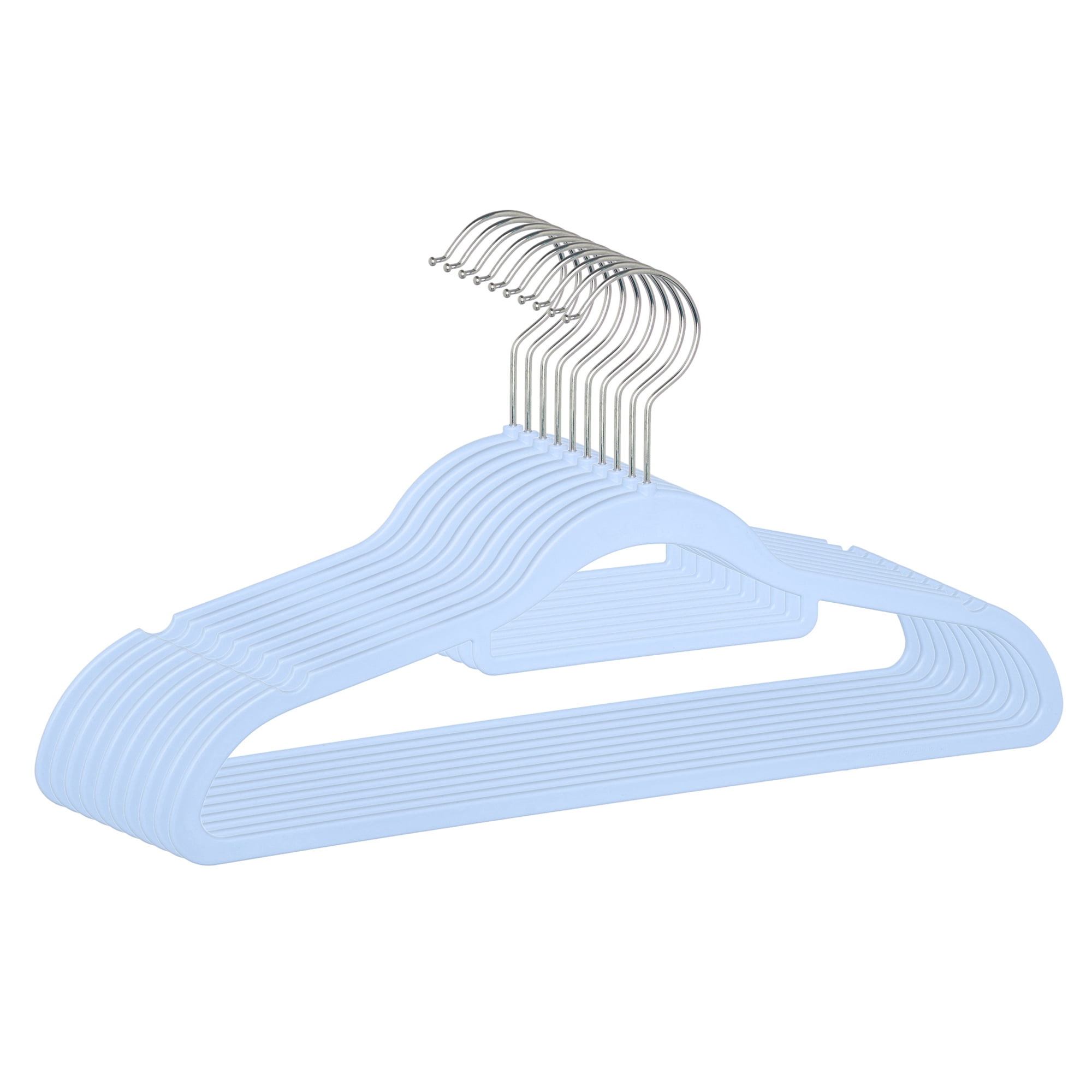 Unique Bargains 10Pcs Plastic Durable Hangers With Pinch Clips Blue
