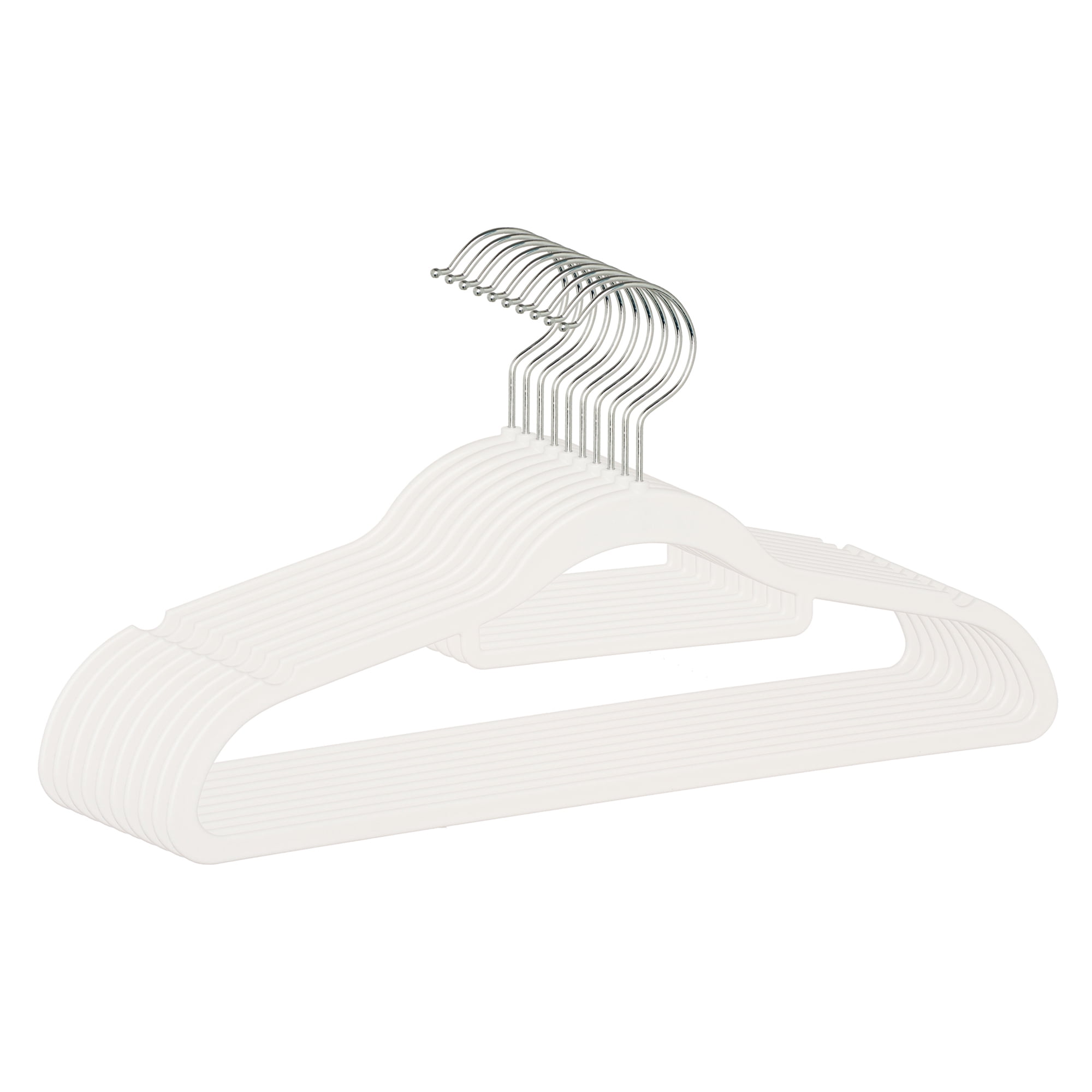 Unique Bargains 10Pcs Plastic Durable Hangers With Pinch Clips White