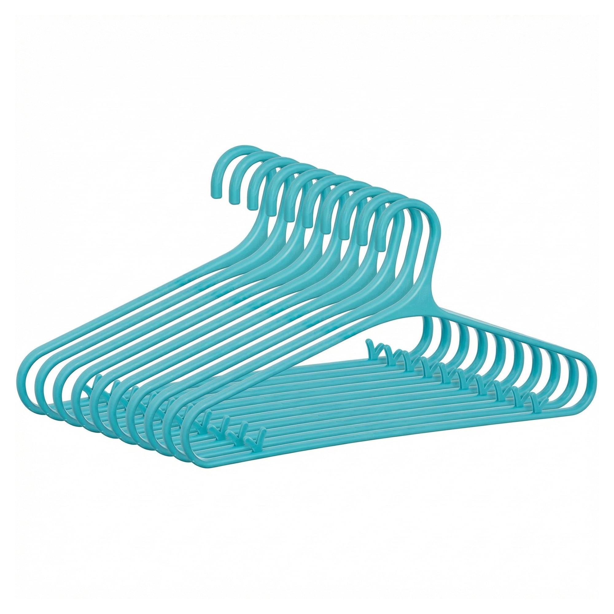 Unique Bargains 10Pcs Plastic Nonslip Hangers With Pinch Clips Dark teal