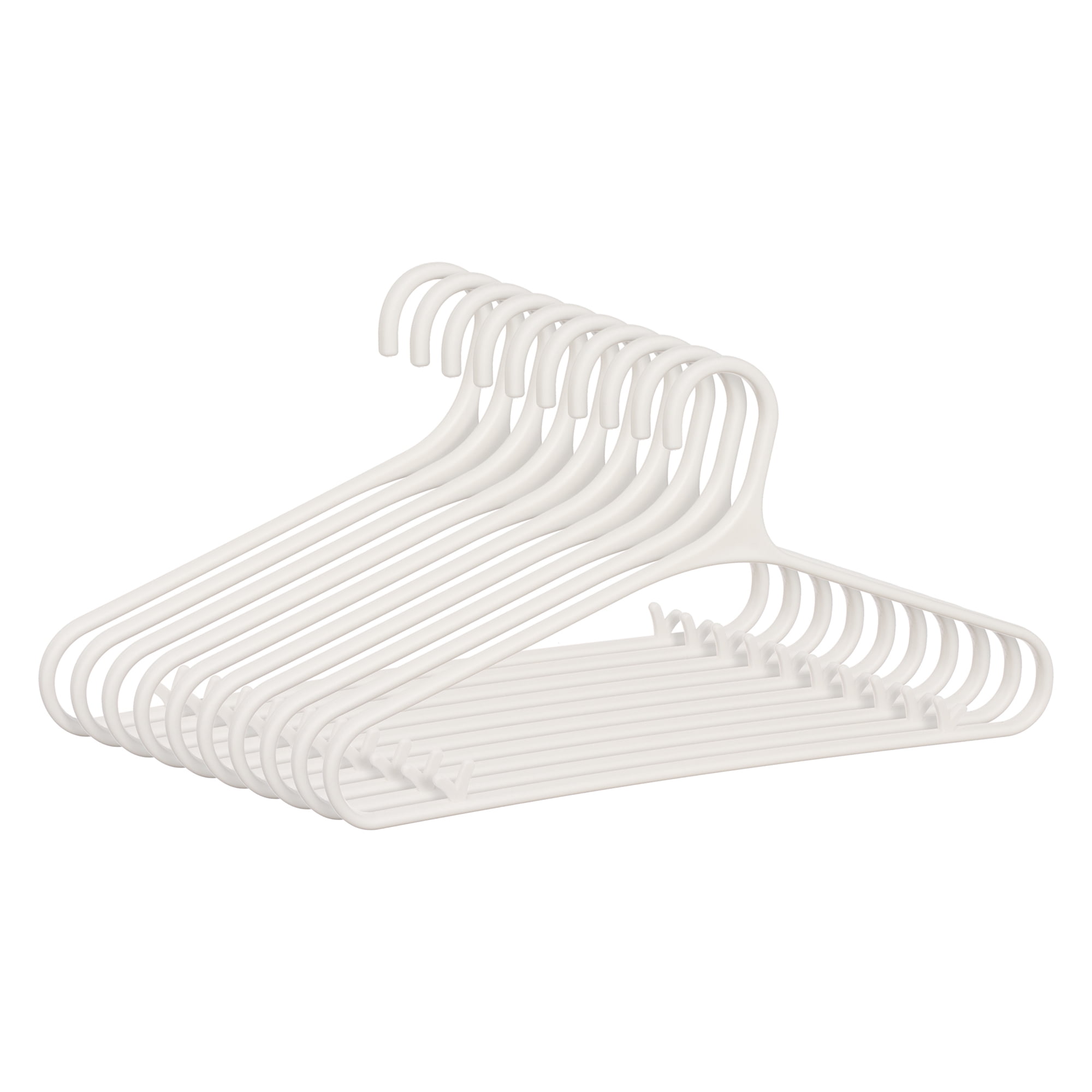 Unique Bargains 10Pcs Plastic Nonslip Hangers With Pinch Clips White
