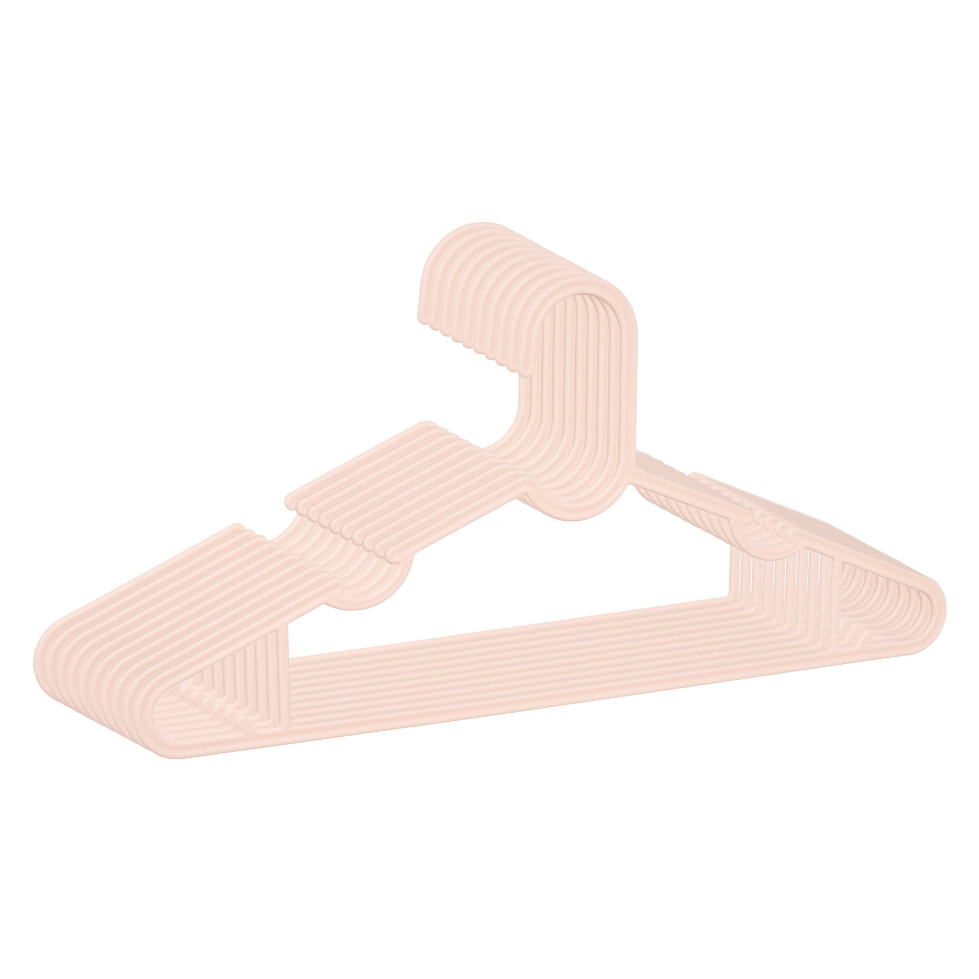 Unique Bargains 10Pcs Plastic Nonslip Slim Hangers With Pinch Clips Pink