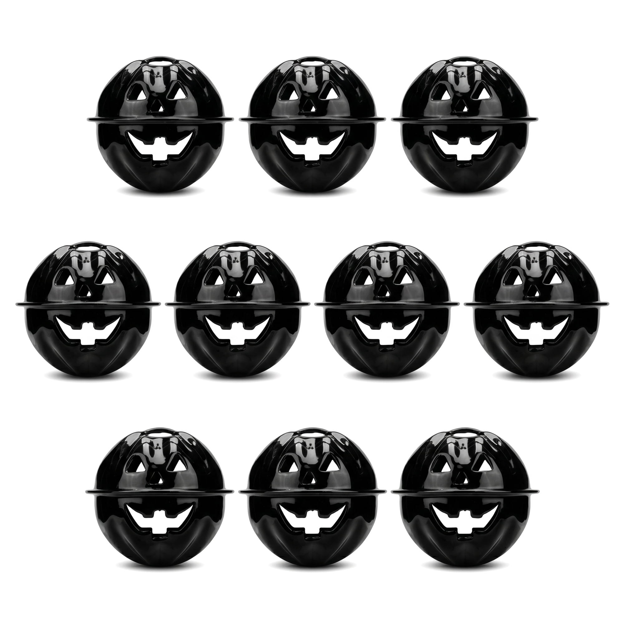 Unique Bargains 10Pcs Pumpkin Halloween Craft Round Bells Black 1.2" x 1.2" x 1.2"