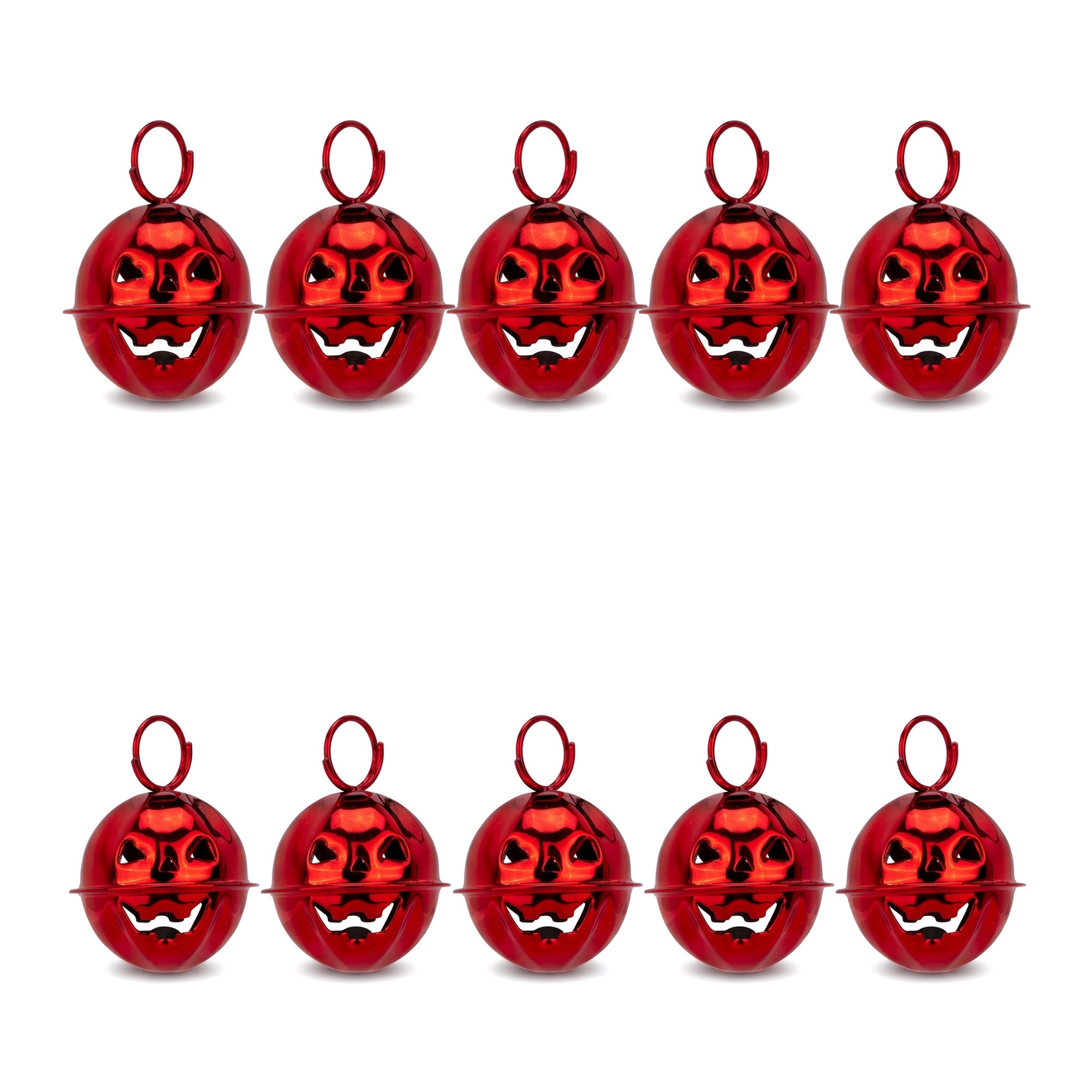 Unique Bargains 10Pcs Pumpkin Halloween Craft Round Bells Red 0.9"L x 0.9"W x 0.9"H