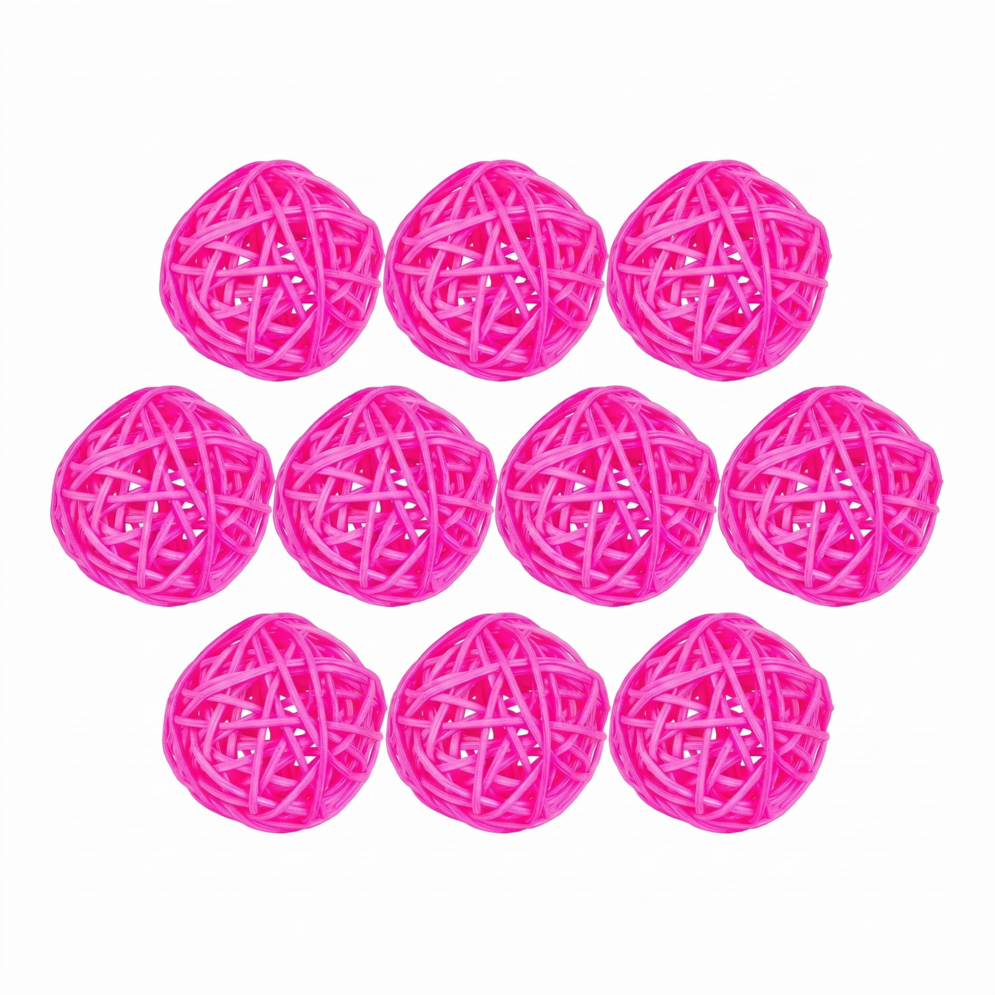 Unique Bargains 10Pcs Rattan Balls for Lights Wicker Spheres Orbs Rose 2"x2"x2"
