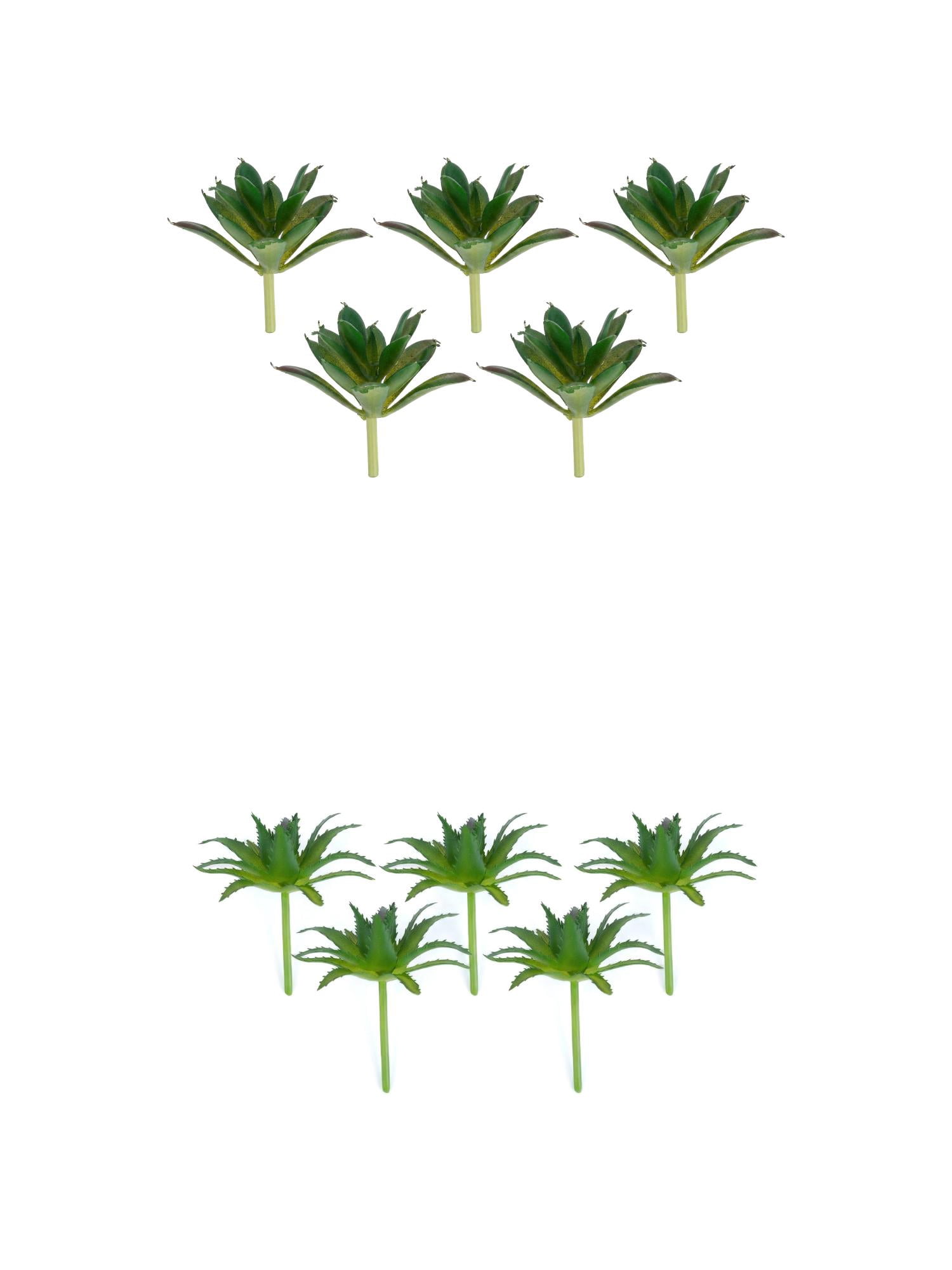 Unique Bargains 10Pcs Realistic Artificial Plants 2.8" Aloe Plant Green/Green