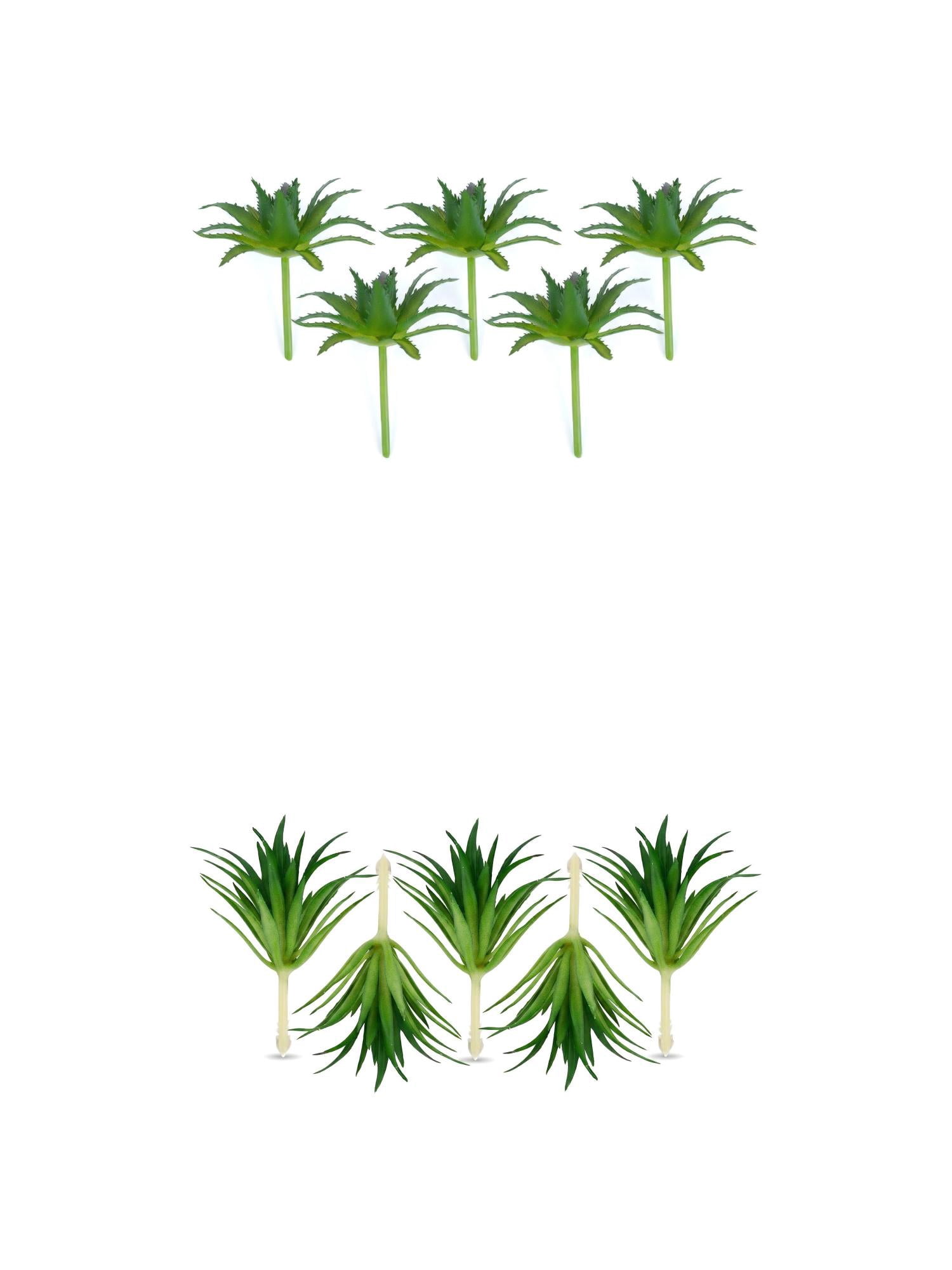 Unique Bargains 10Pcs Realistic Artificial Plants 2.8" Aloe Plant Green Sword Grass Green