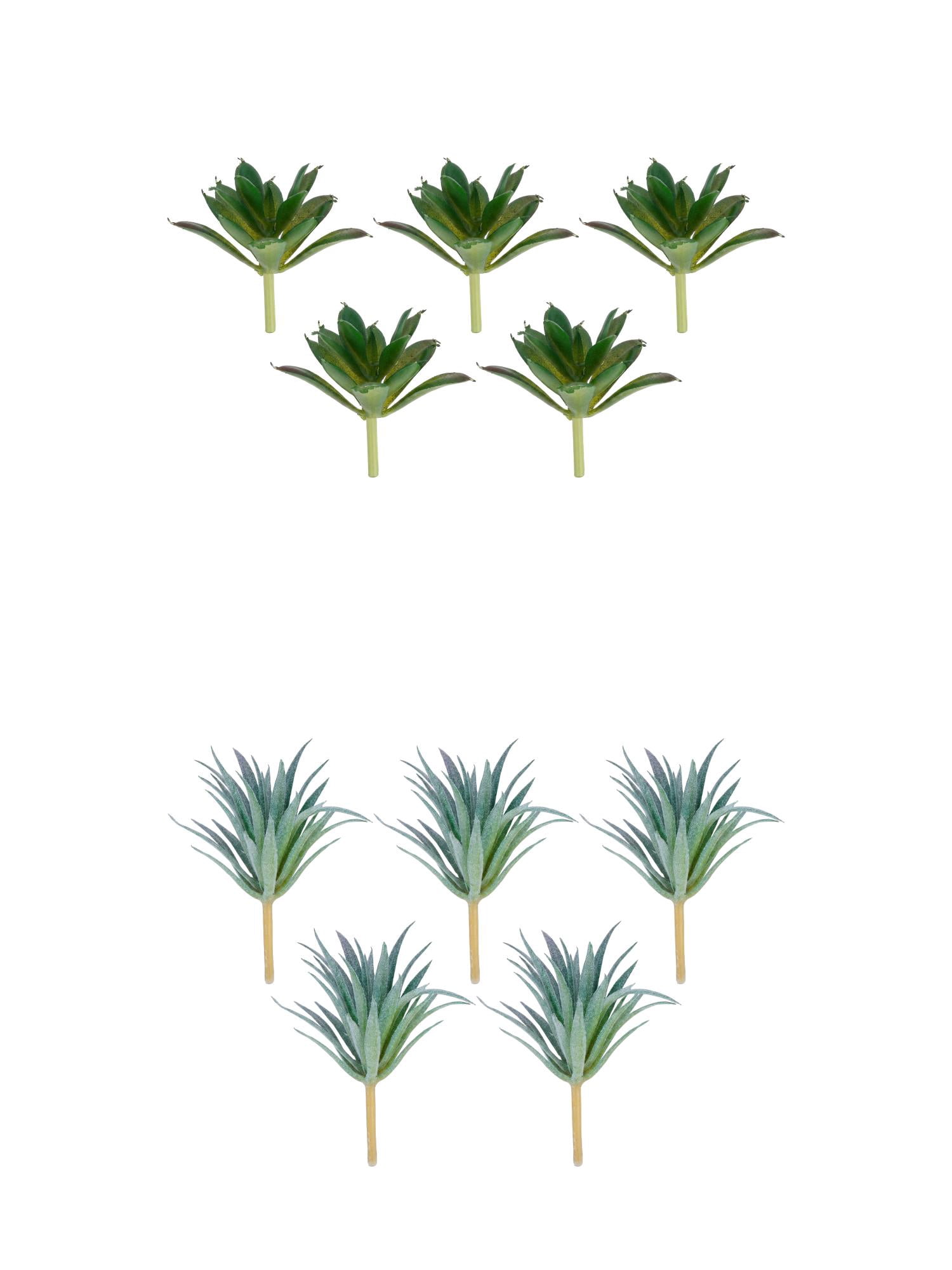 Unique Bargains 10Pcs Realistic Artificial Plants 2.8" Green Sword Grass Gray-Green