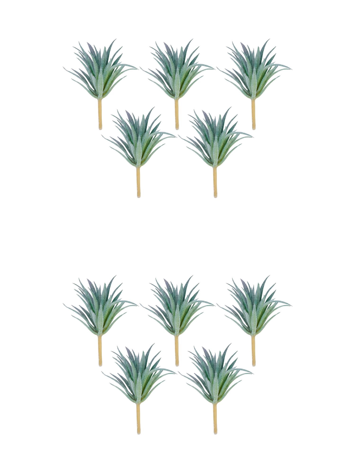 Unique Bargains 10Pcs Realistic Artificial Plants 2.8" Sword Grass Gray-Green