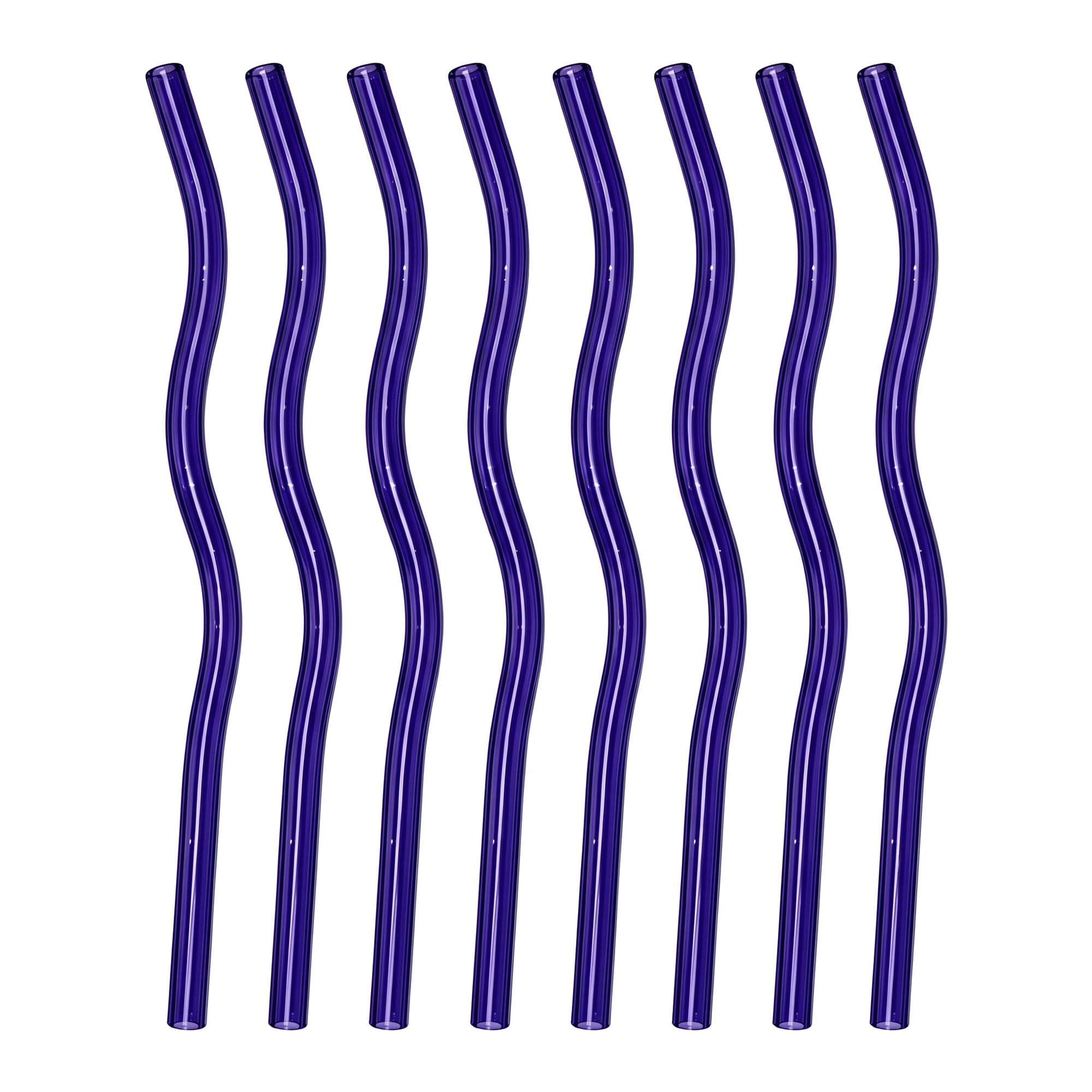 Unique Bargains 10Pcs Reusable Glass Dishwasher Safe Straws Dark Blue