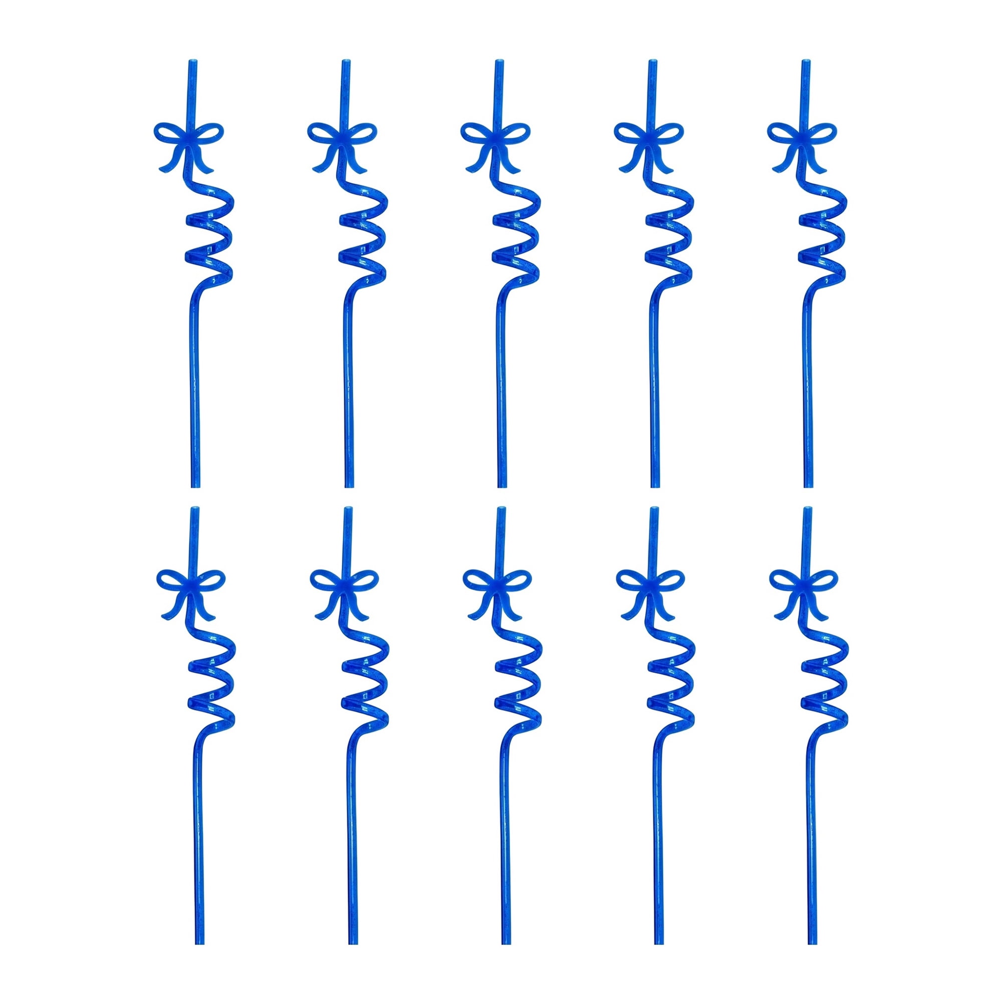 Unique Bargains 10Pcs Reusable Plastic Dishwasher Safe Straws Dark Blue