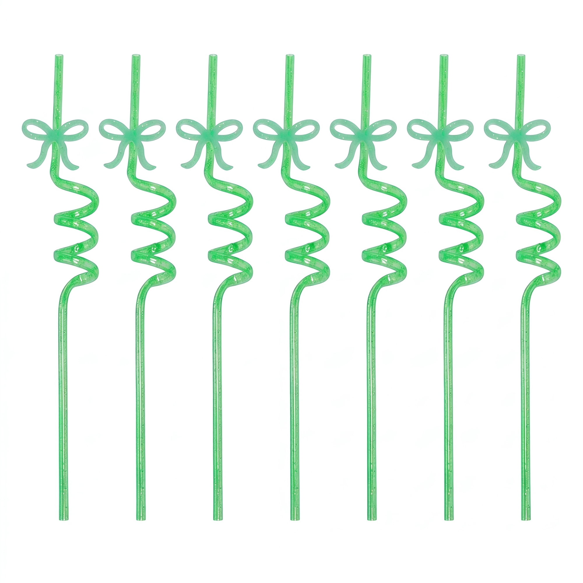 Unique Bargains 10Pcs Reusable Plastic Dishwasher Safe Straws Green