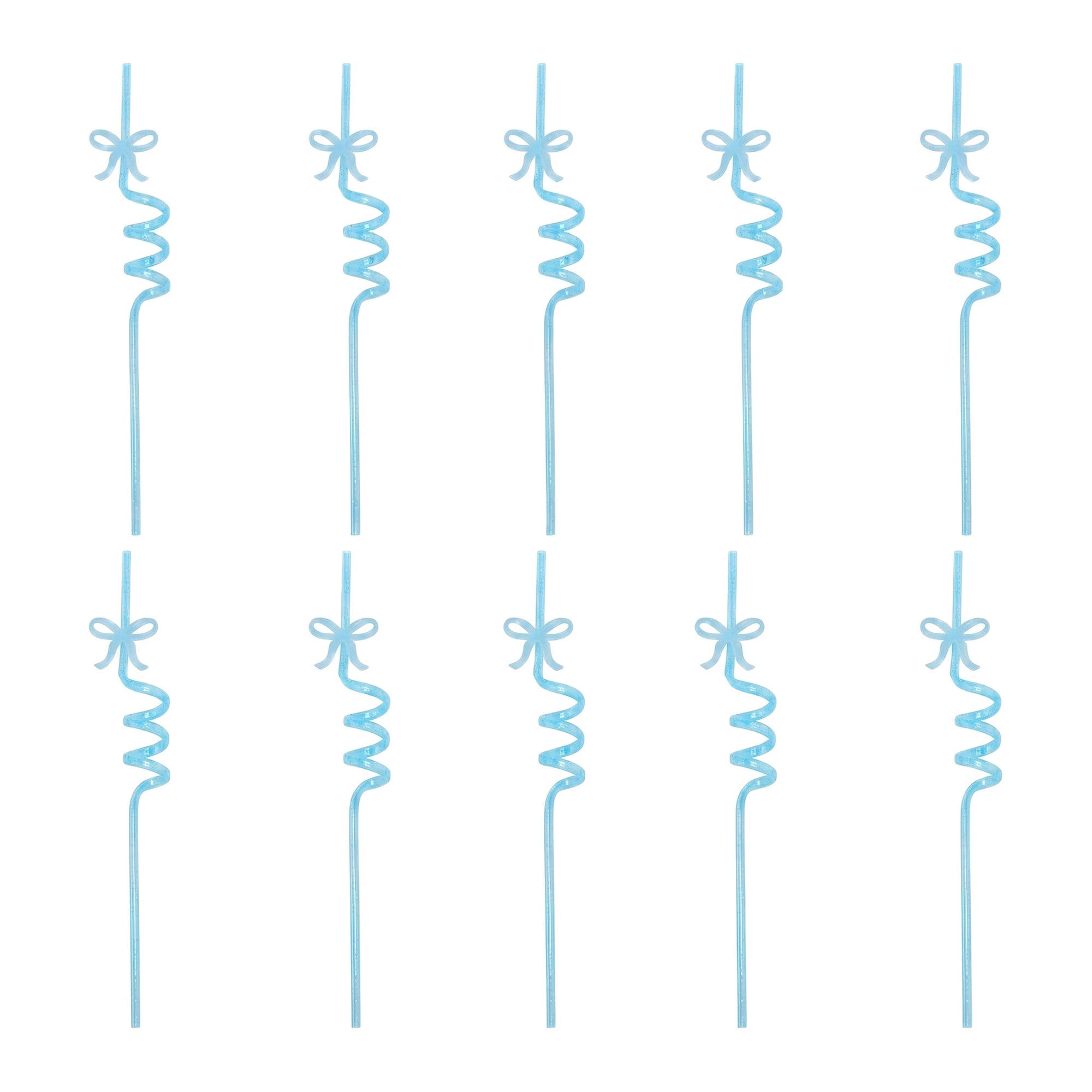 Unique Bargains 10Pcs Reusable Plastic Dishwasher Safe Straws Light Blue