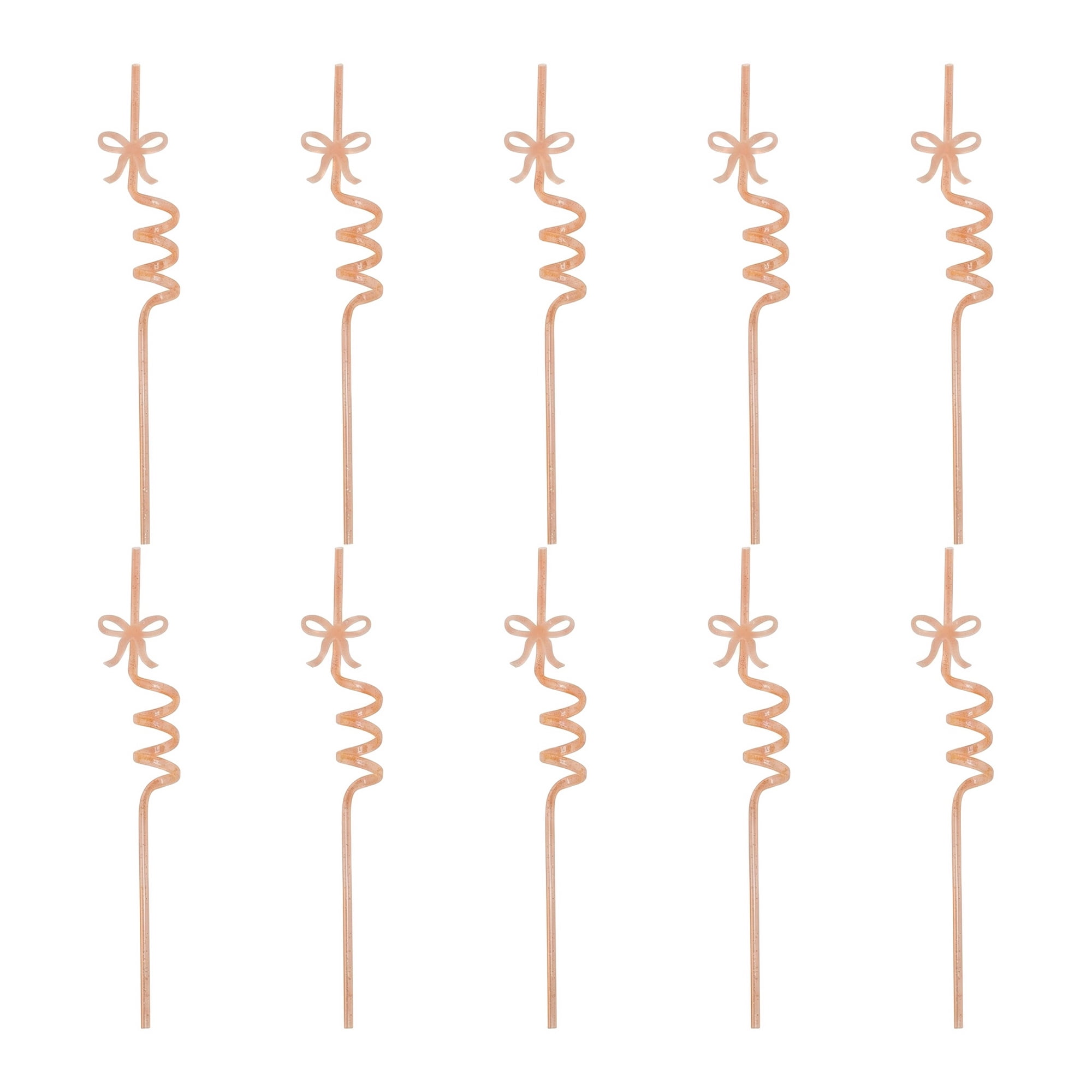 Unique Bargains 10Pcs Reusable Plastic Dishwasher Safe Straws Orange