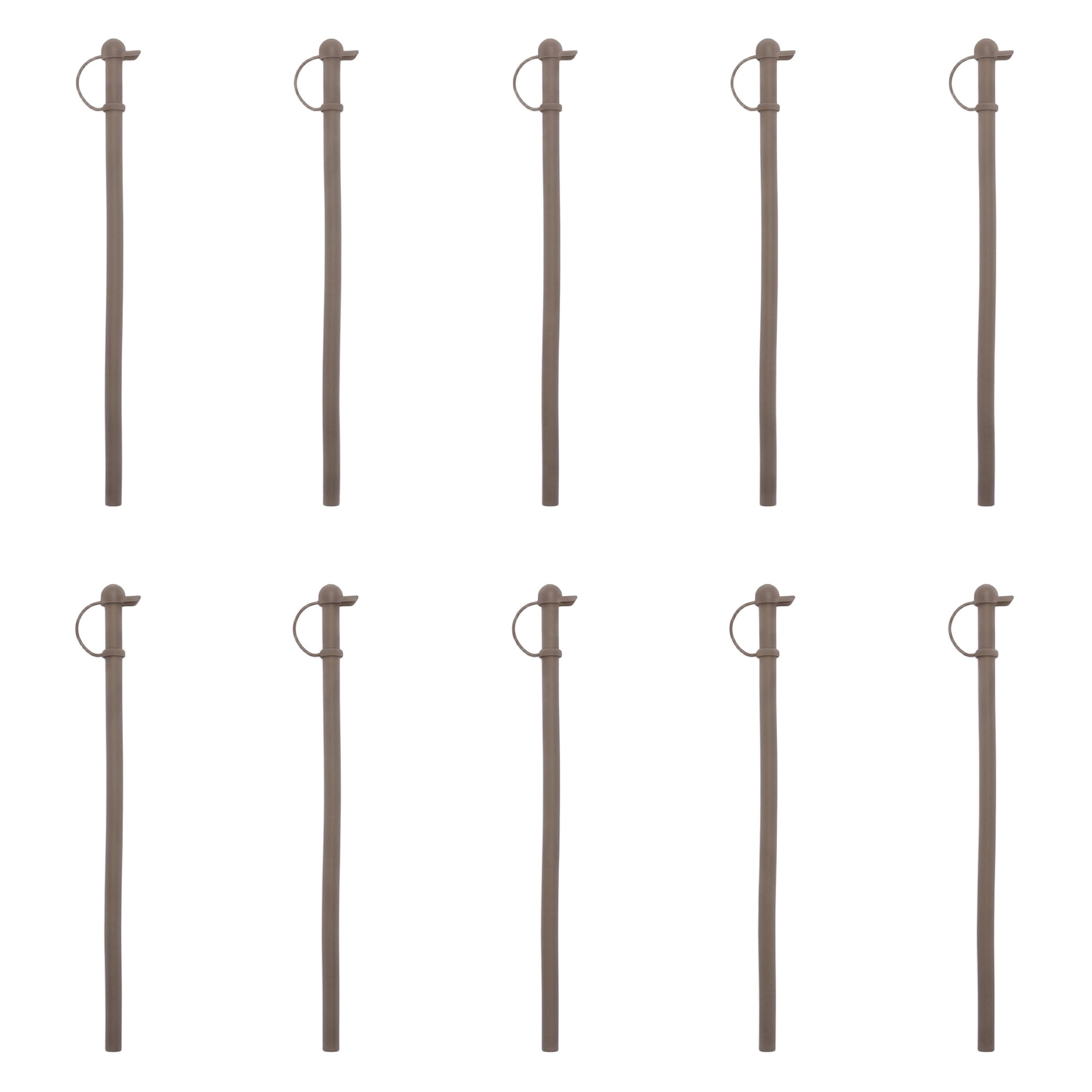 Unique Bargains 10Pcs Reusable Silicone Dishwasher Safe Straws Gray
