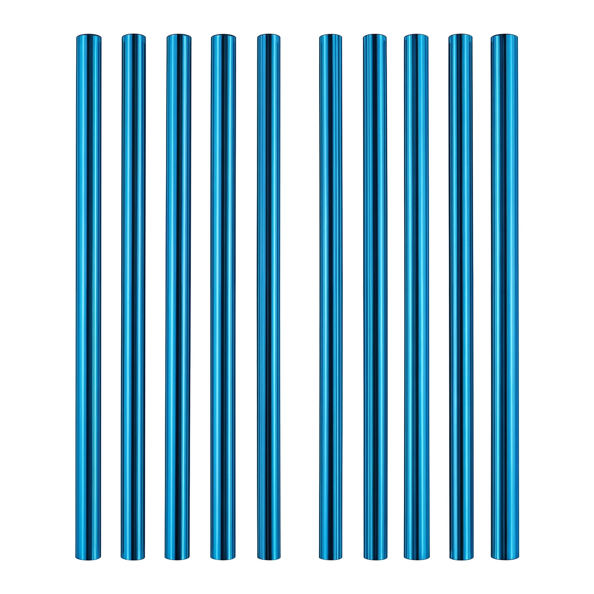 Unique Bargains 10Pcs Reusable Stainless Steel Dishwasher Safe Straws Blue A